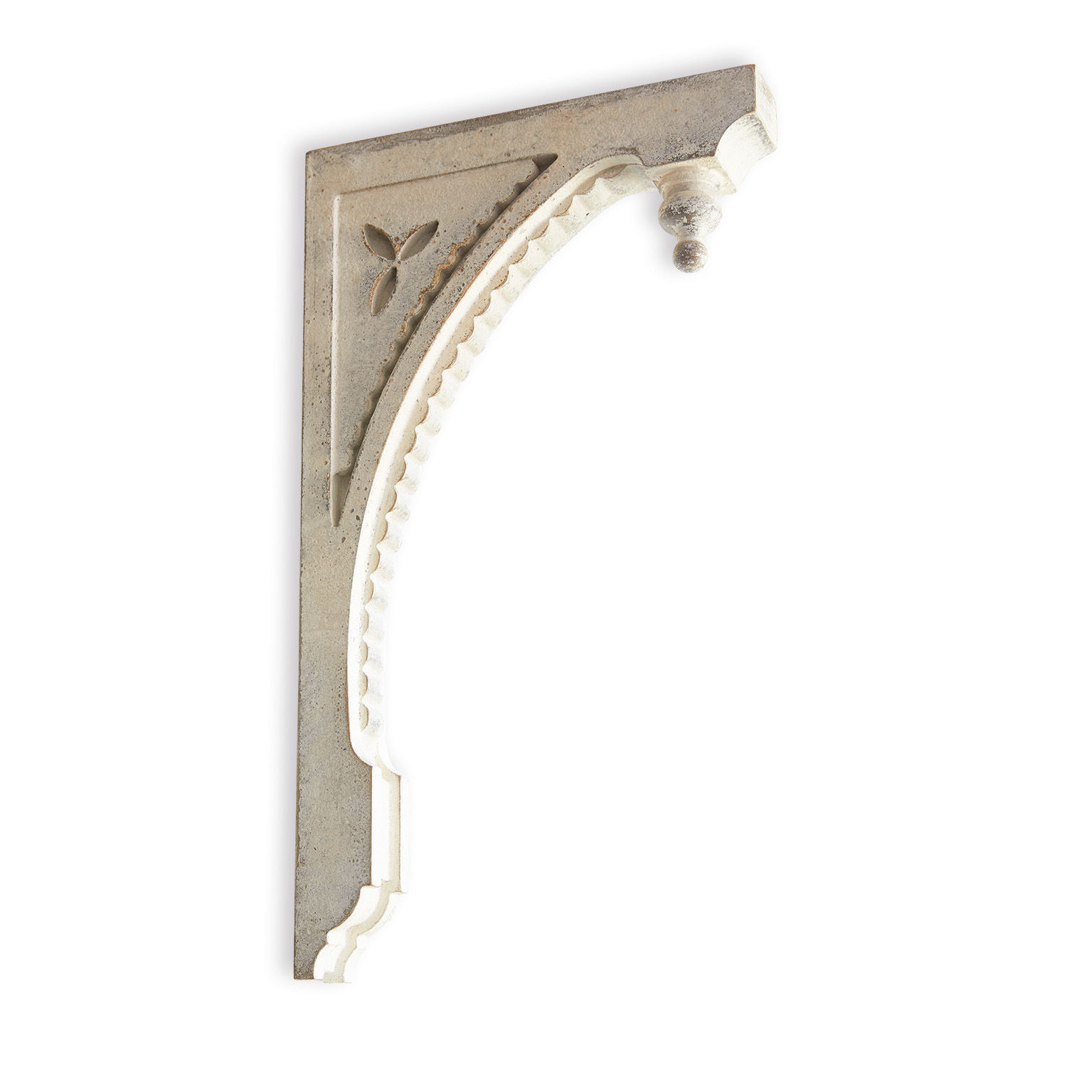 Coppia di ornamenti da parete Bizue Supporto decorativo in cemento grigio con motivo ornato e arco per interni ed esterni