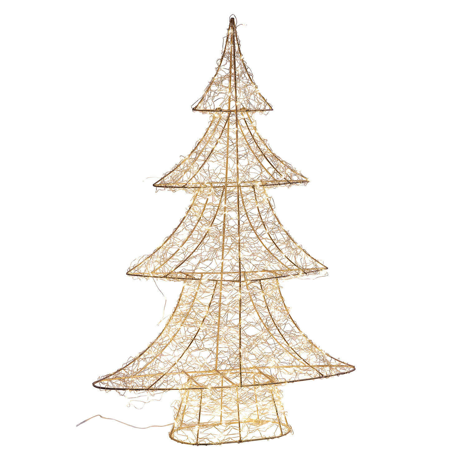 Alberello con luci a LED Vivetelle Albero di Natale decorativo in metallo con luci LED bianche calde, decorazione festiva