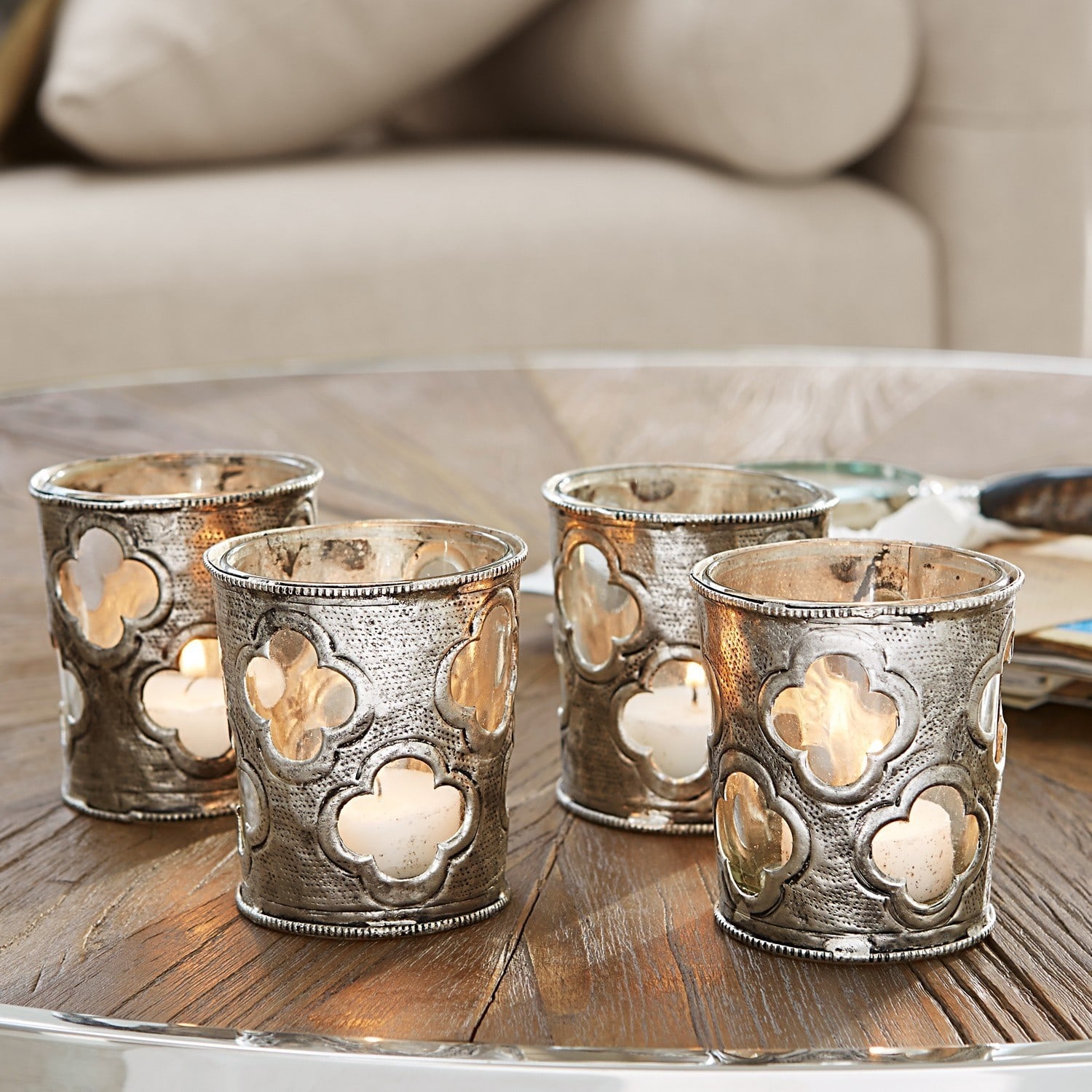 Set di 4 portalumini Leilah