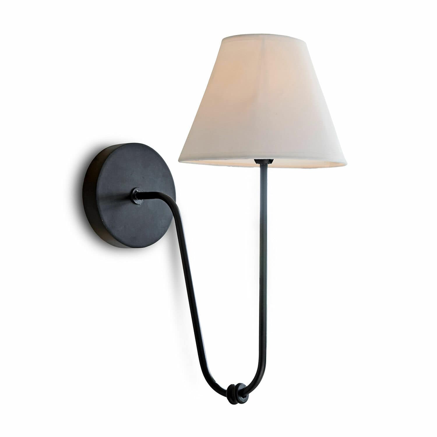 Lampada da parete Lustre Applique da parete in metallo nero con paralume bianco, illuminazione moderna per soggiorno