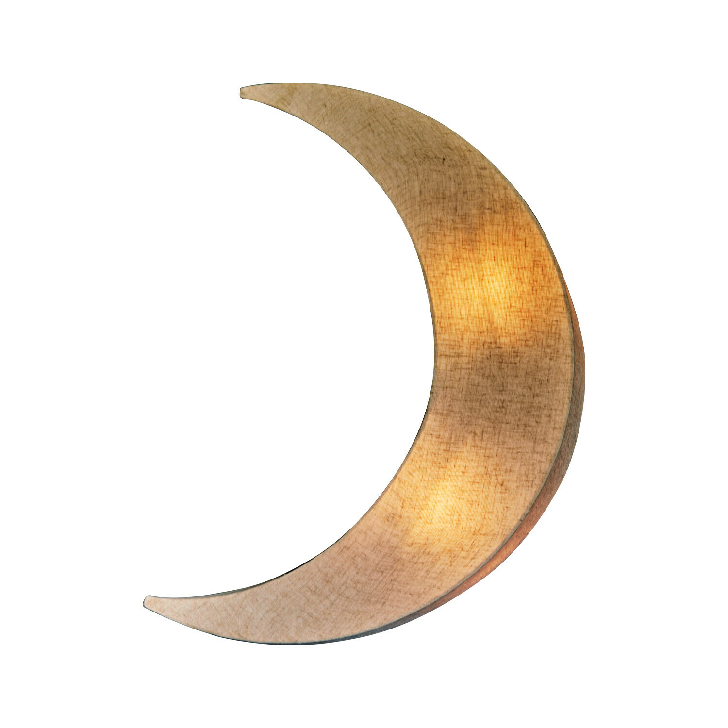 Lampada da parete Jollymoon Lampada a forma di luna in tessuto beige, luce decorativa per camera da letto