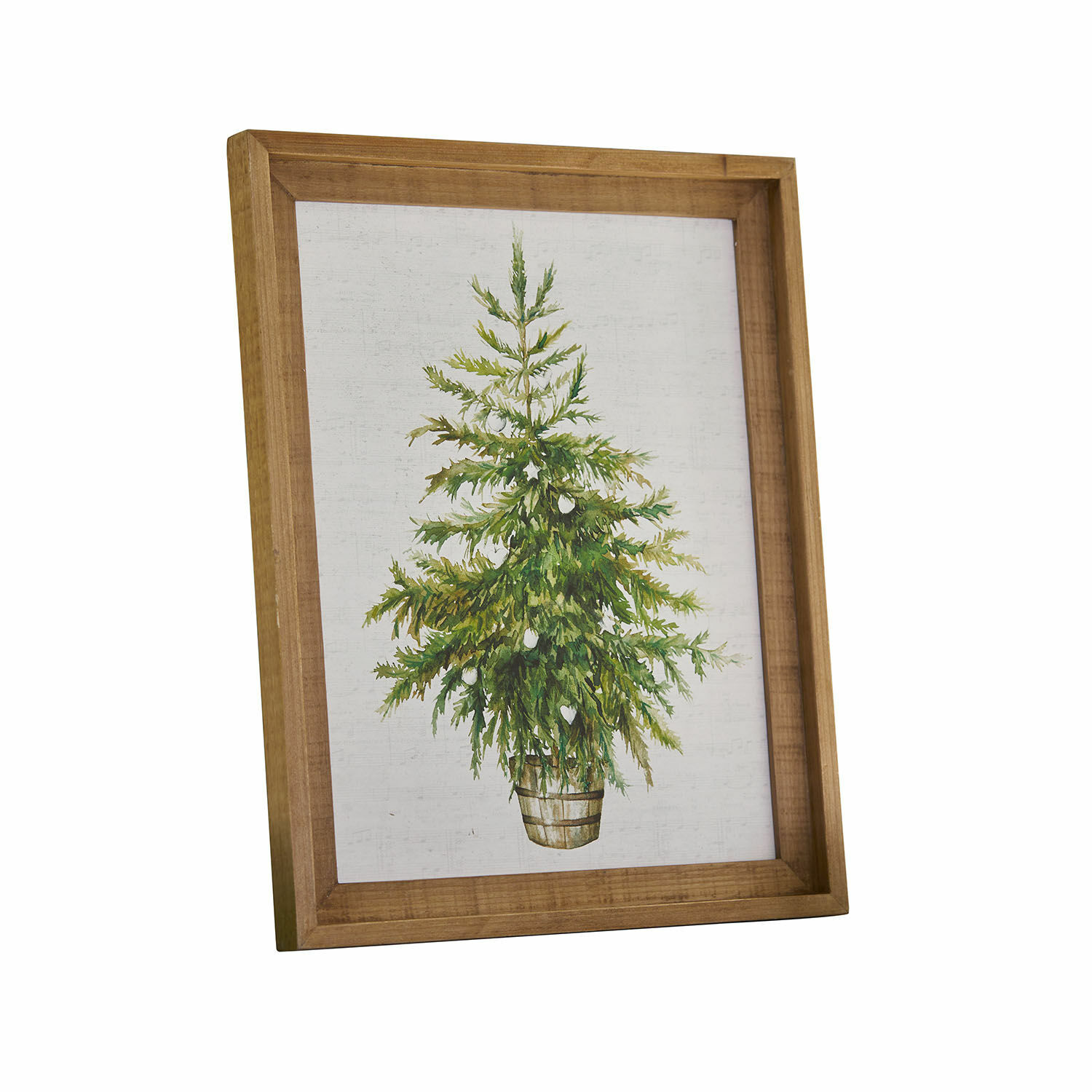 Quadro Nadirah Quadro con albero verde in cornice di legno, decorazione natalizia da parete