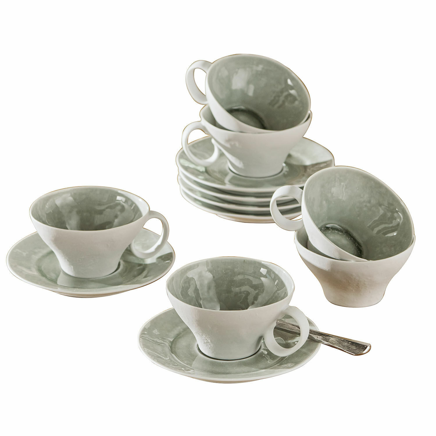 Set di 6 tazze con piattino Braganza