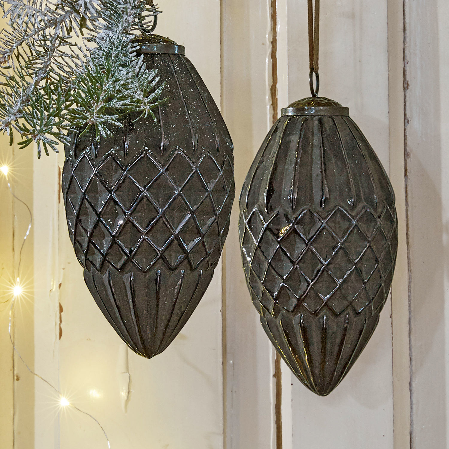 Coppia di decorazioni natalizie Tusson