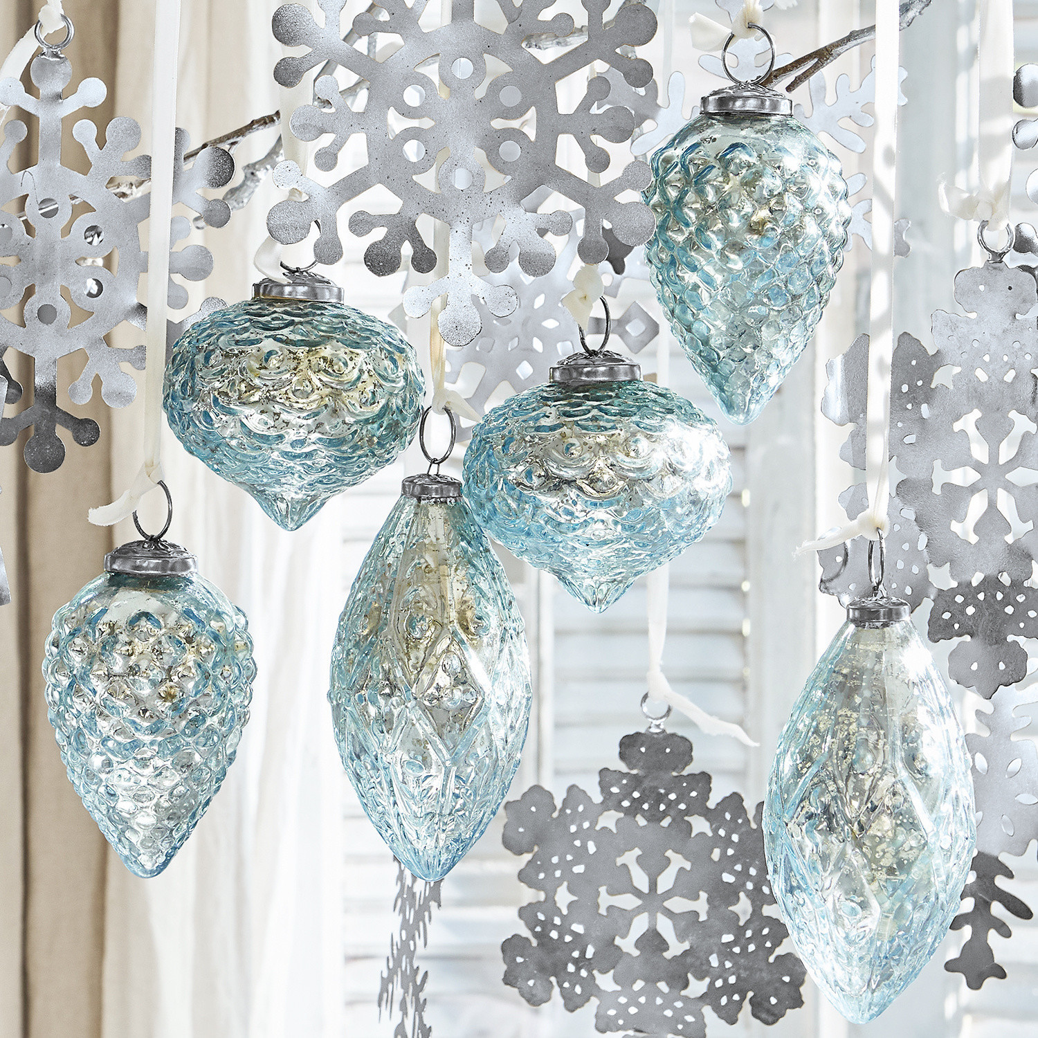 Set di 6 decorazioni natalizie Blue