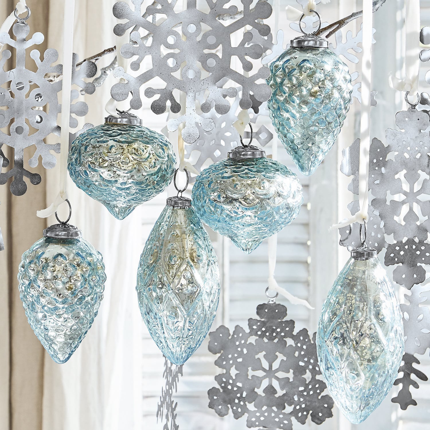 Set di 6 decorazioni natalizie Blue