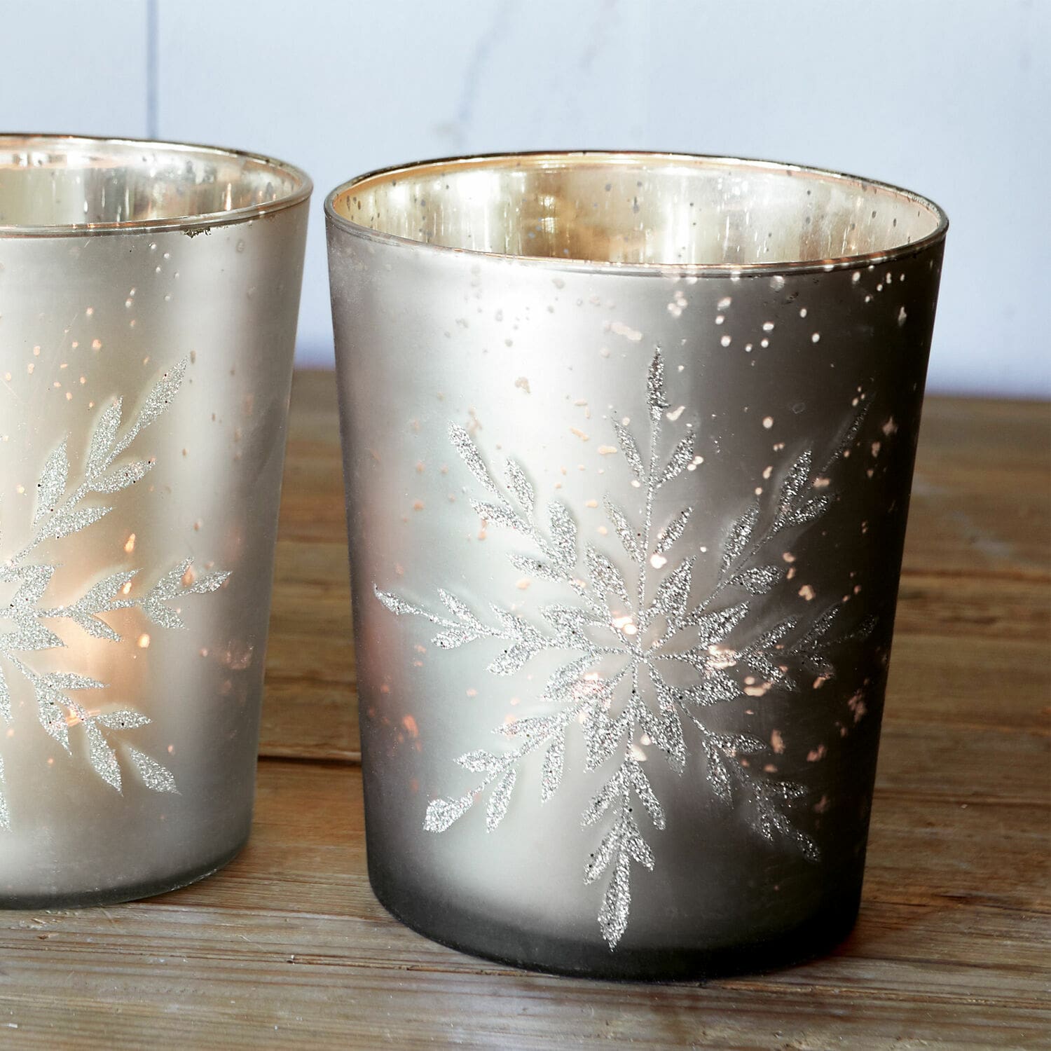 Set di 3 portacandele Snowflakes