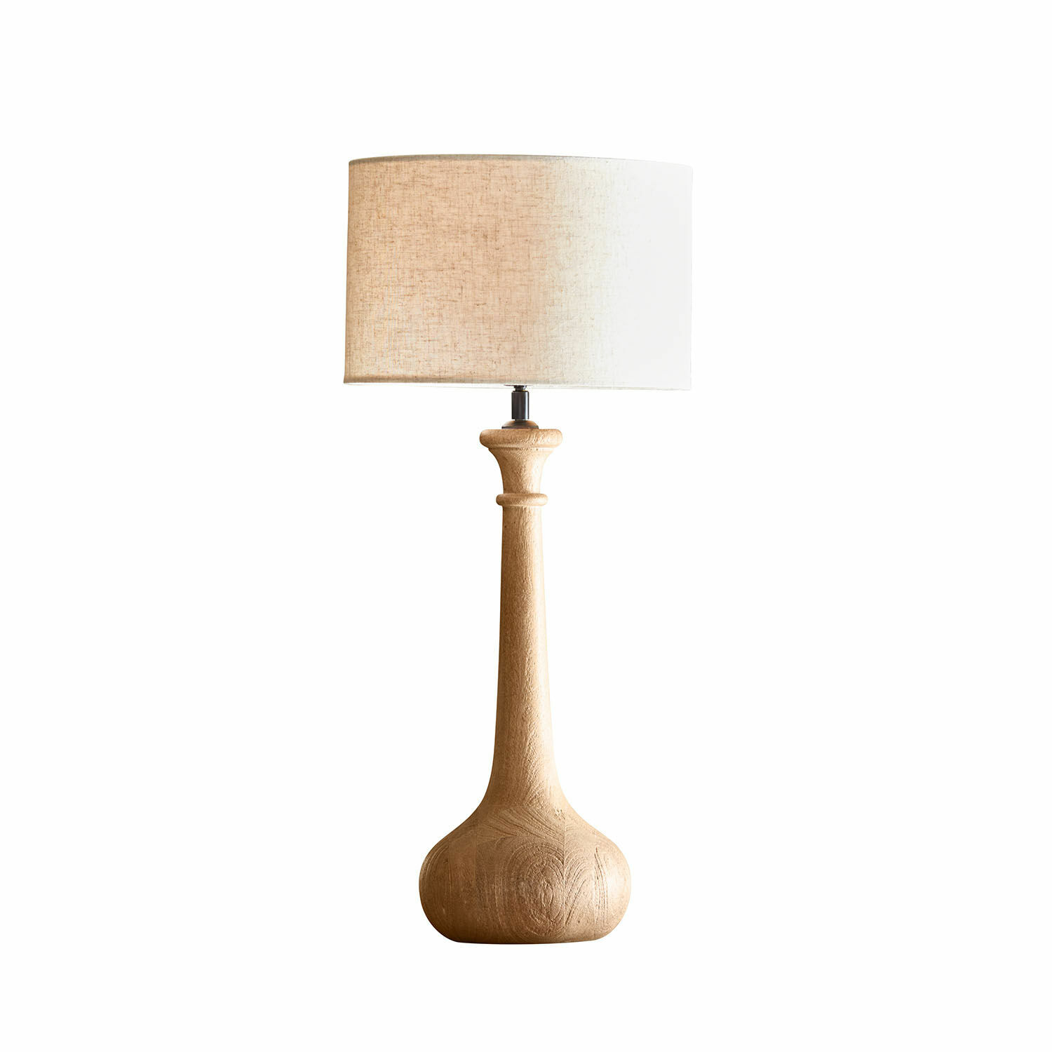Lampada da tavolo Andrées Lampada da tavolo con base in legno chiaro e paralume beige, illuminazione decorativa