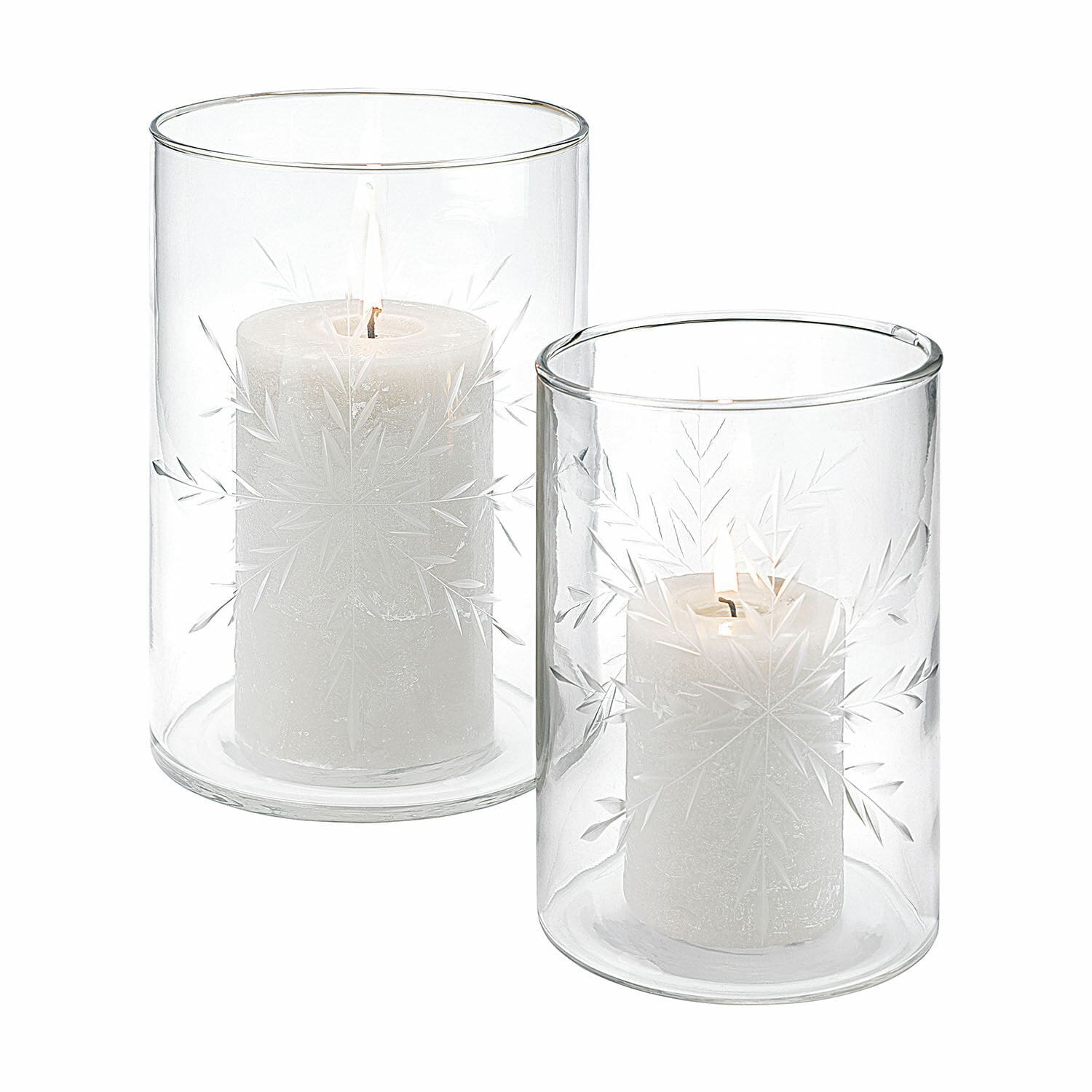 Coppia di portacandele Snowflakes