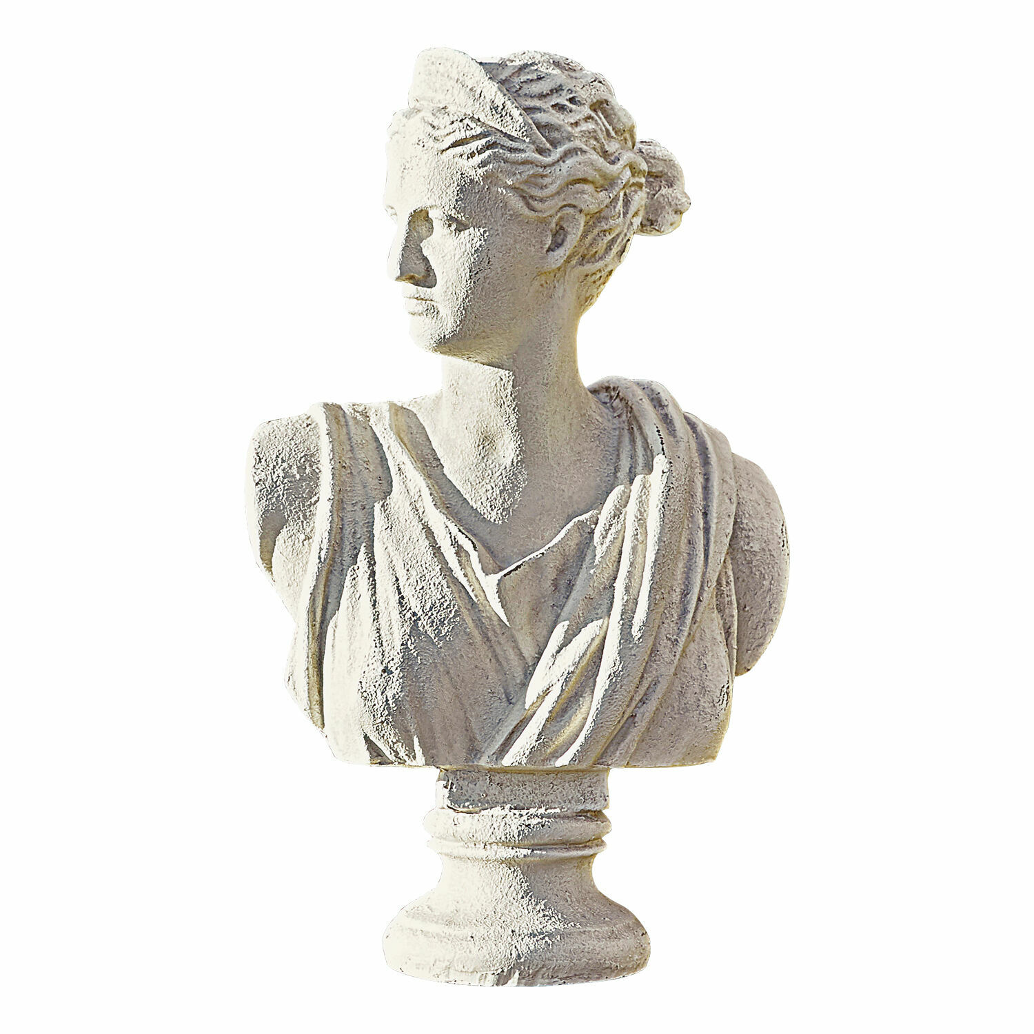 Busto Ellora Busto bianco in gesso di donna in stile classico per decorazione d'interni e giardini