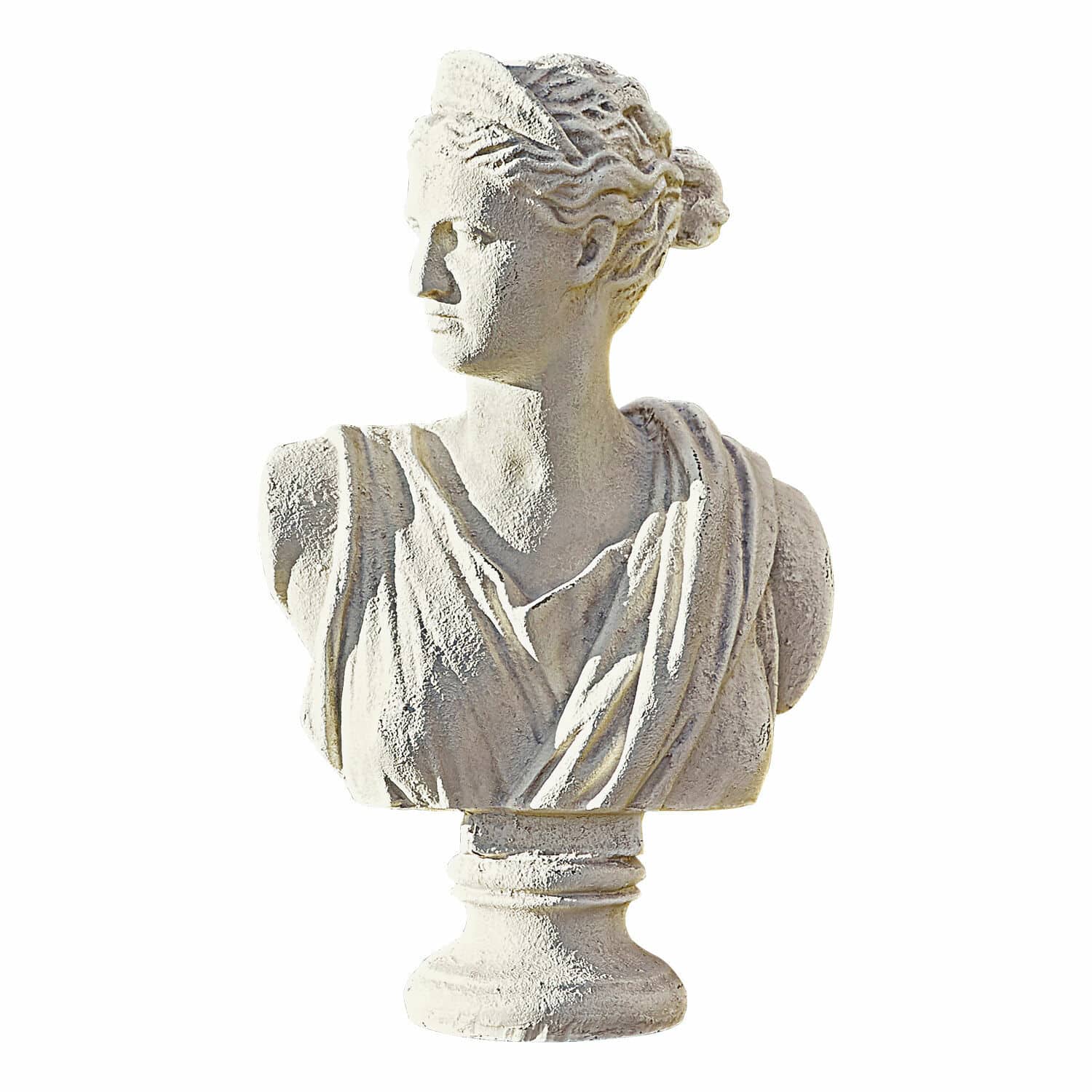 Busto Ellora Busto bianco in gesso di donna in stile classico per decorazione d'interni e giardini
