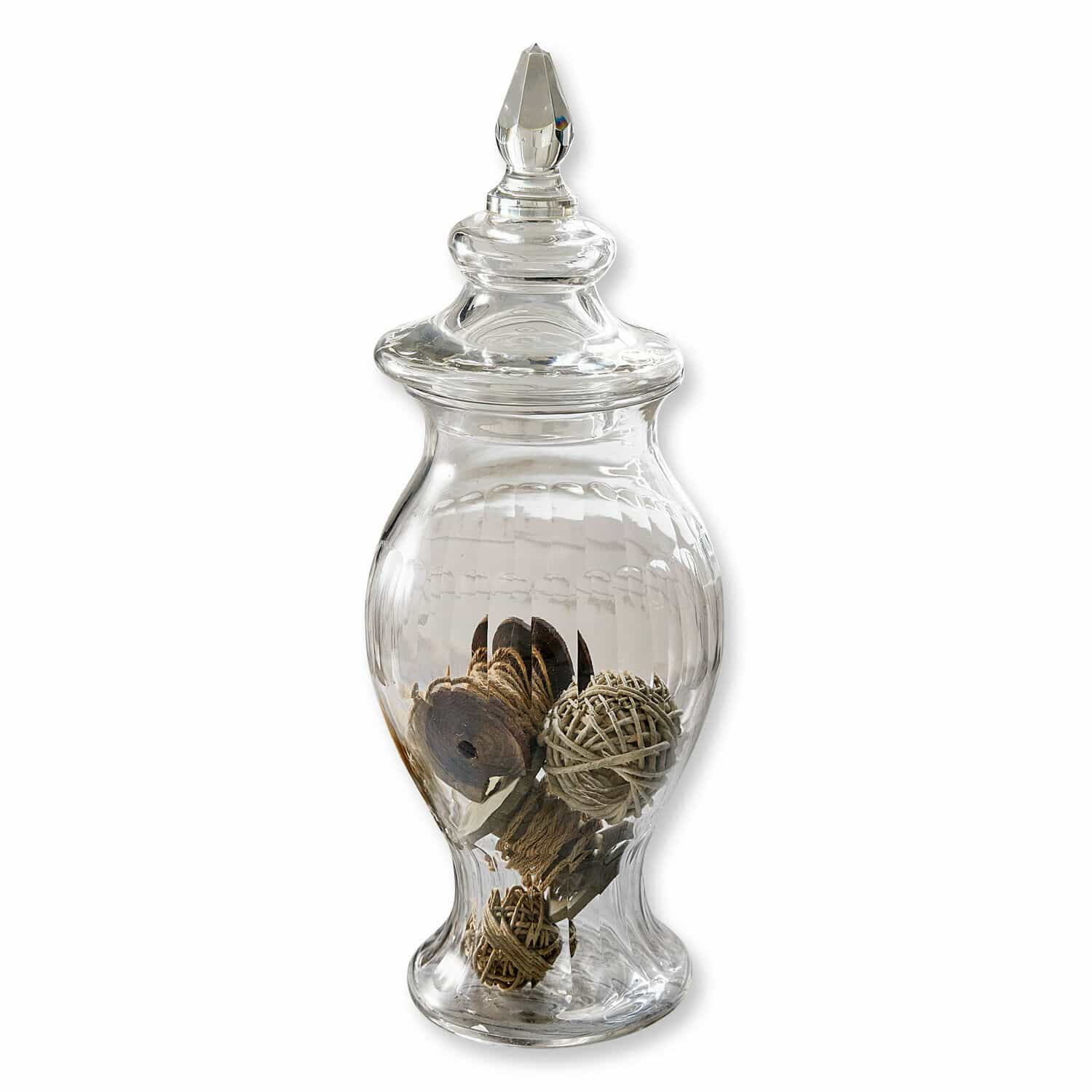 Barattolo in vetro Marquhis Vaso in vetro trasparente con coperchio e decorazione naturale in vimini e legno