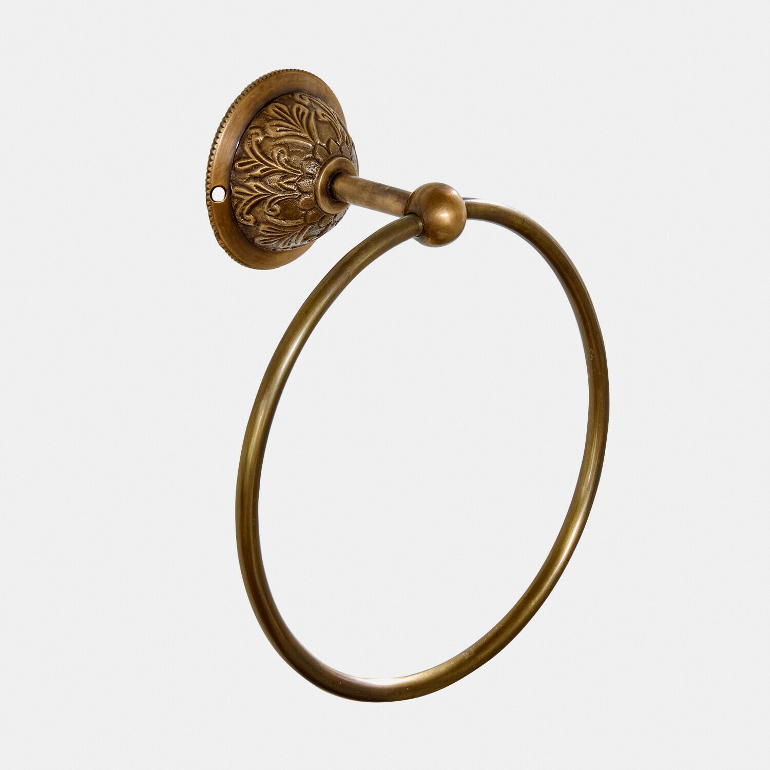 Porta asciugamani Quenlivre Porta asciugamani rotondo in ottone con supporto decorativo vintage per bagno