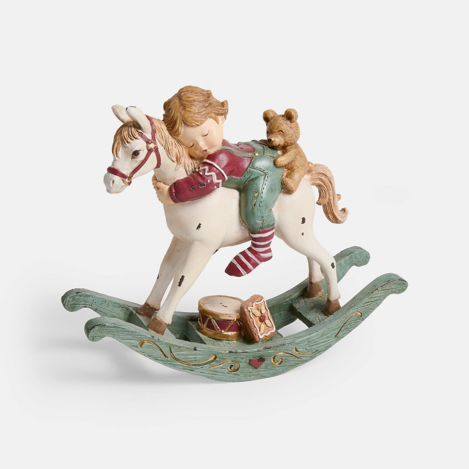 Statuina con cavallino a dondolo Petitnid Statuina con cavallino a dondolo Petitnid