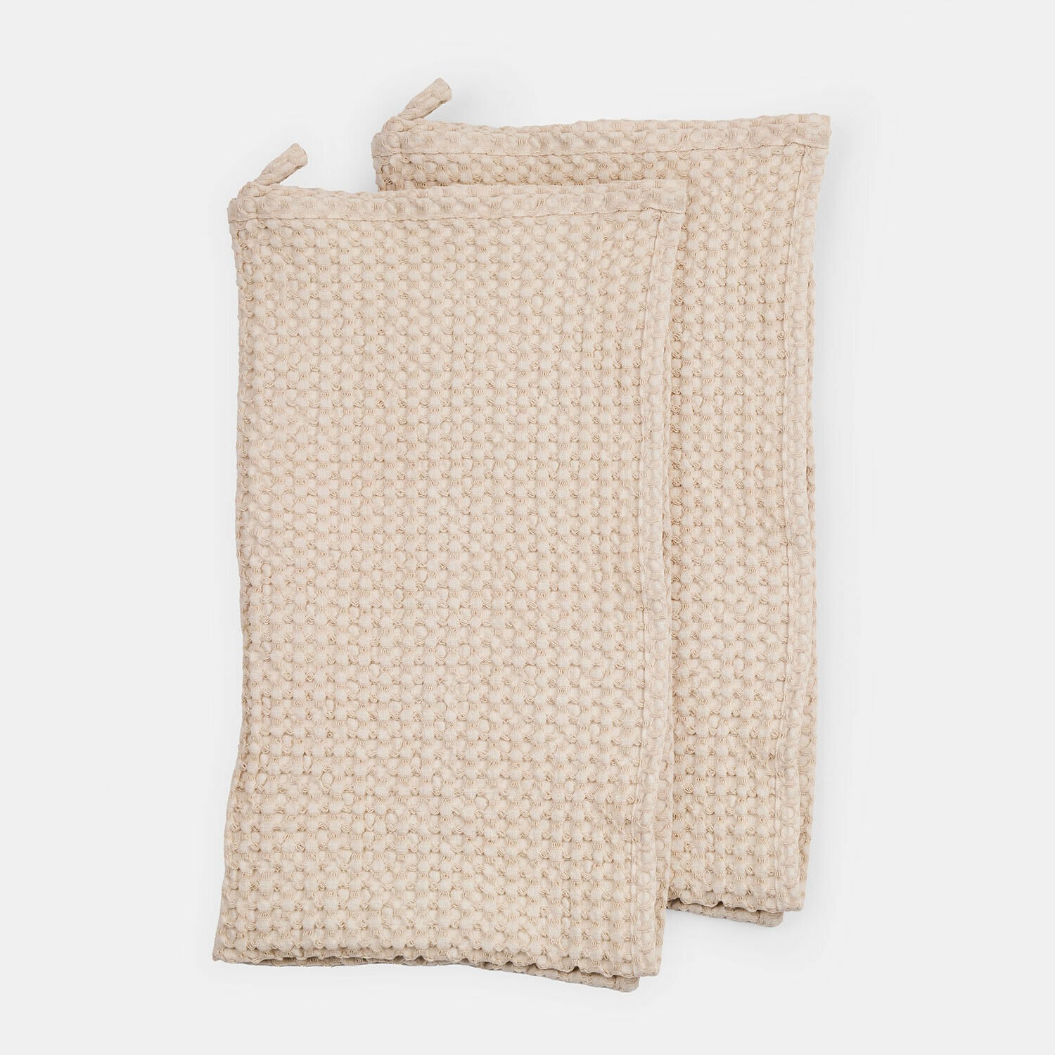beige Set di 2 asciugamani Maralei beige in cotone con trama a nido d'ape, morbidi e assorbenti per il bagno