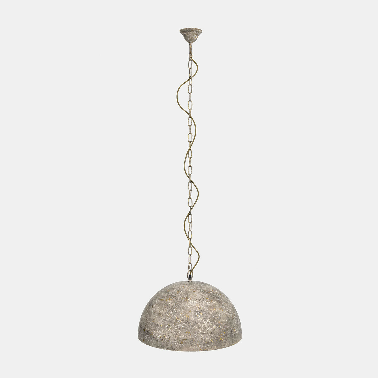 Lampada a sospensione Ashton Lampada a sospensione con paralume in metallo brunito e interno dorato caldo
