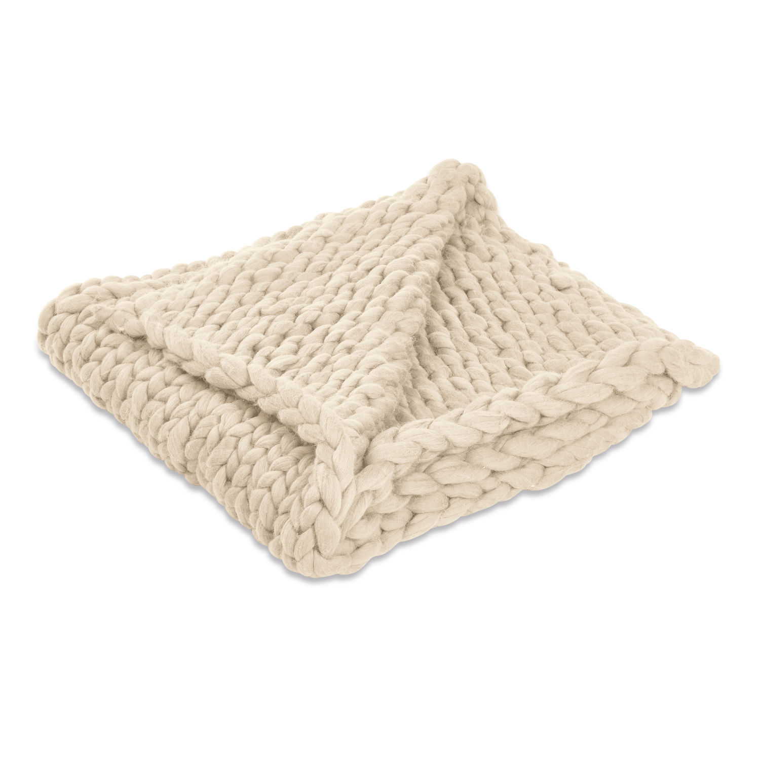 Coperta Reidous Coperta spessa color crema a maglia grossa, morbida e calda, ideale per soggiorno e camera