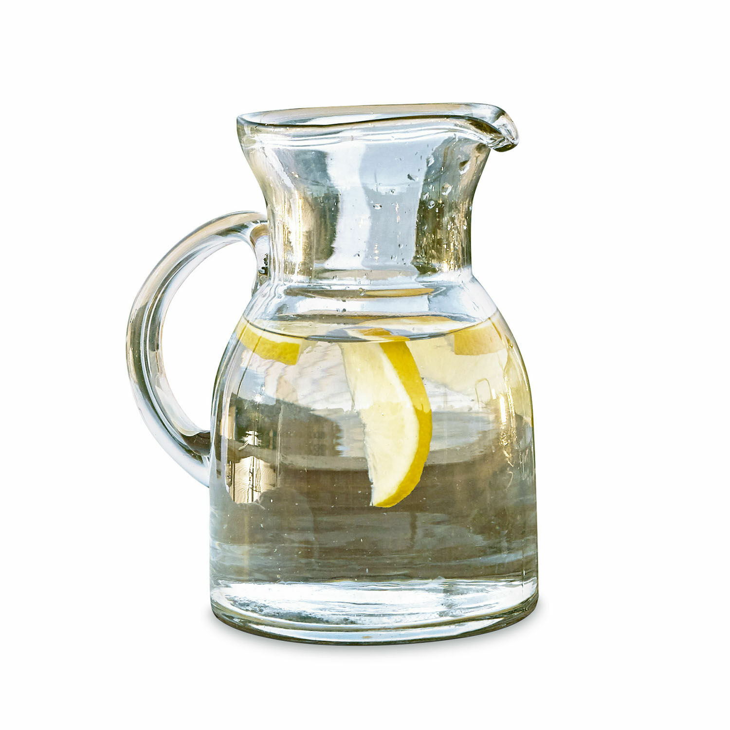 Caraffa Clarksville Brocca di vetro con manico, acqua e fetta di limone, ideale per servire bevande
