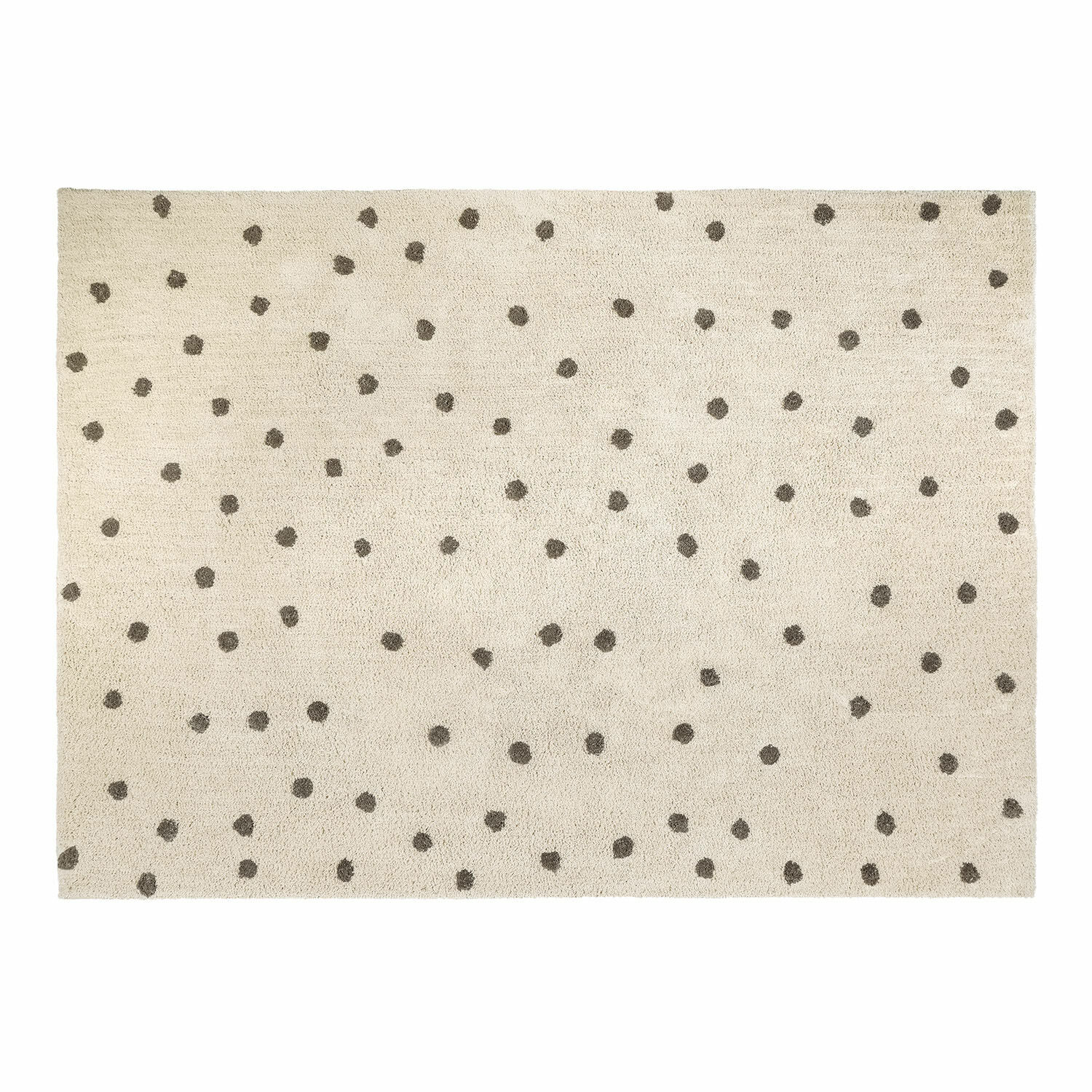 Tappeto Thivalie Tappeto beige in materiale morbido con pois scuri, design moderno per soggiorno