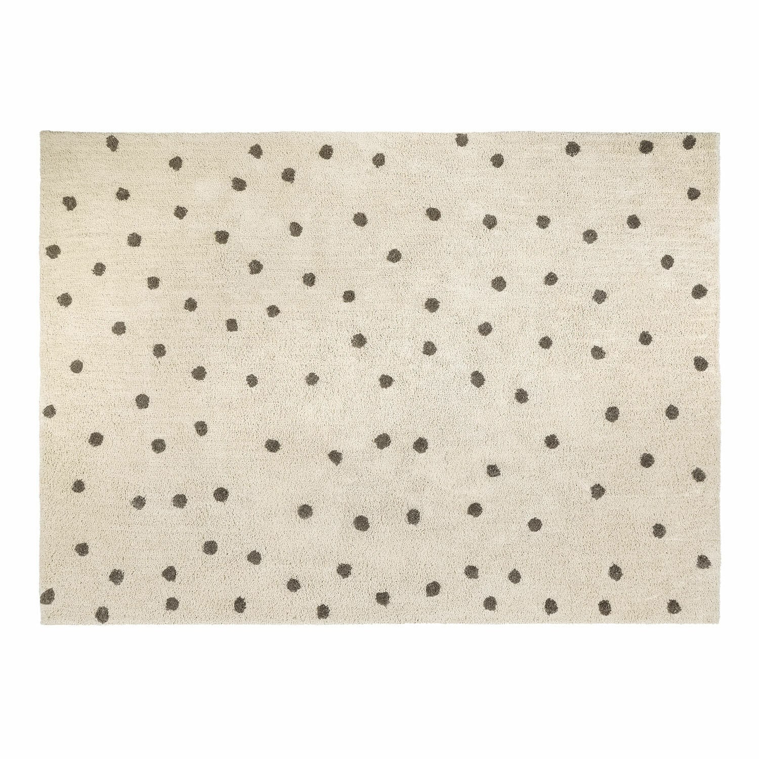 Tappeto Thivalie Tappeto beige in materiale morbido con pois scuri, design moderno per soggiorno