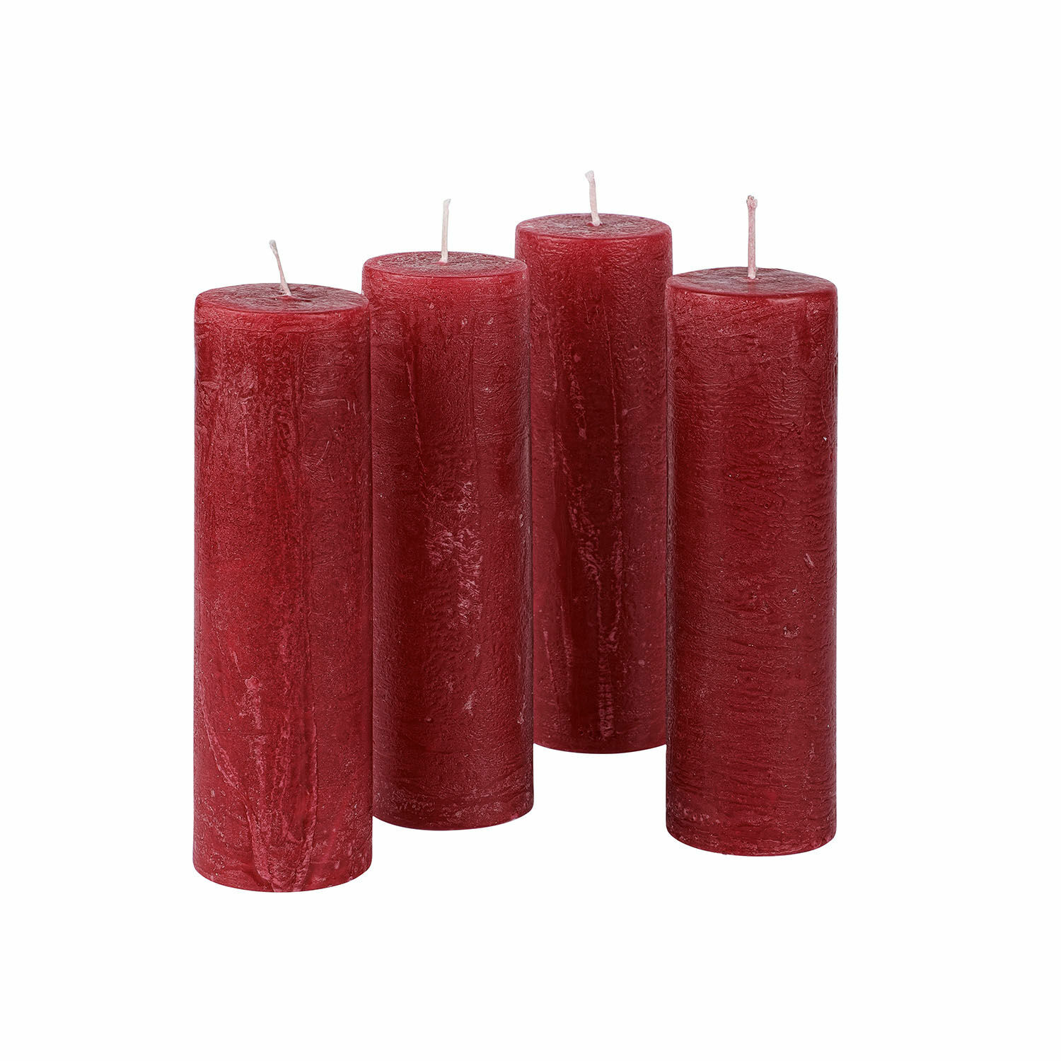 rosso Set di 4 candele rosse Muriel in cera, decorazione per interni, candele decorative