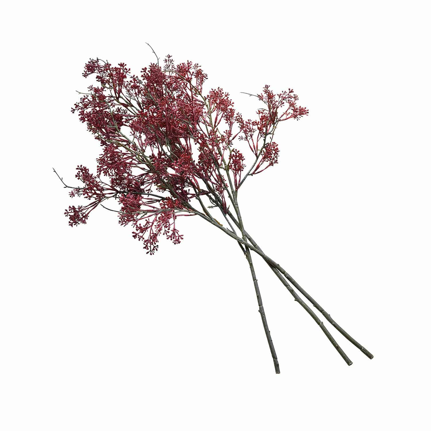 Set di 3 fiori decorativi Lac Serein Rami decorativi con fiori rossi su lunghi steli verdi per decorazione d'interni