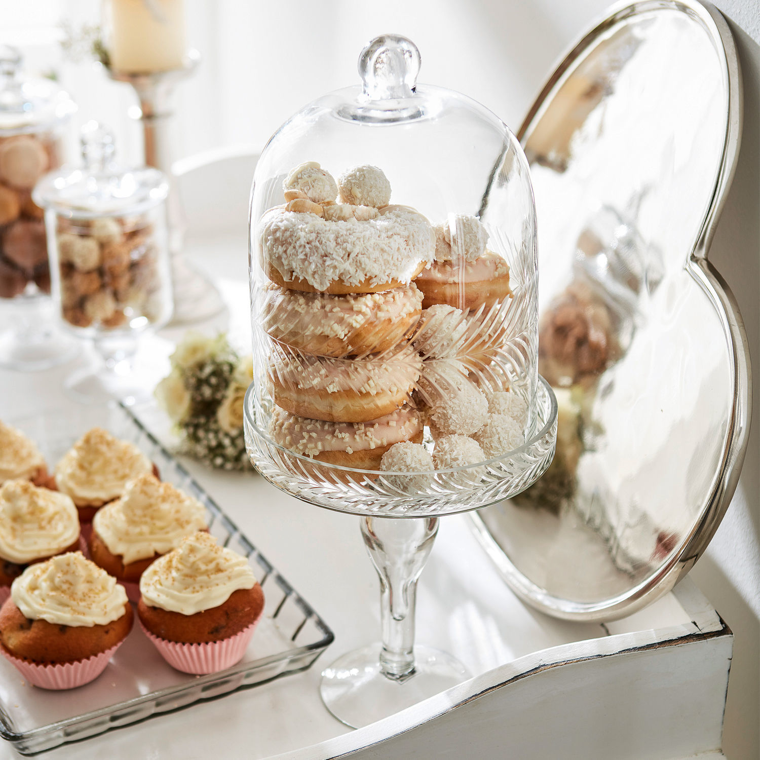 Alzata con campana in vetro Margueritte