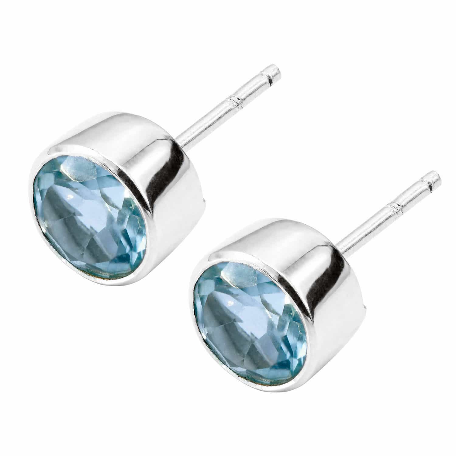Orecchini Lilianne Orecchini in argento con pietra blu sfaccettata, gioielli eleganti da donna