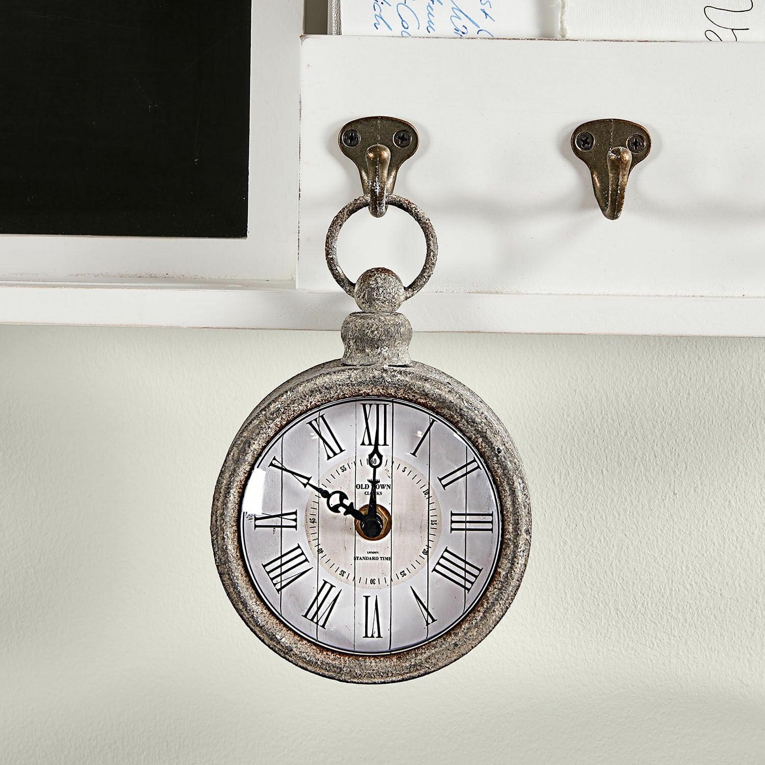 Orologio Vivacique Orologio da parete vintage in metallo grigio con numeri romani, stile decorativo retrò