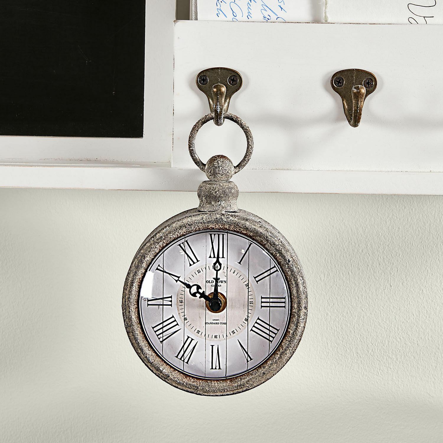 Orologio Vivacique Orologio da parete vintage in metallo grigio con numeri romani, stile decorativo retrò