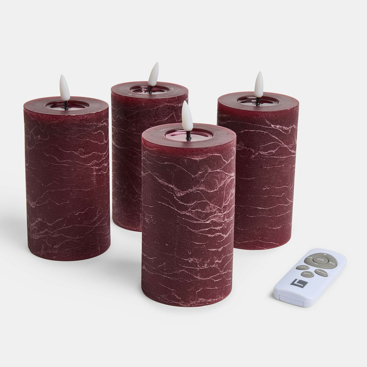 Set di 4 candele a pilastro a LED Rimfalla