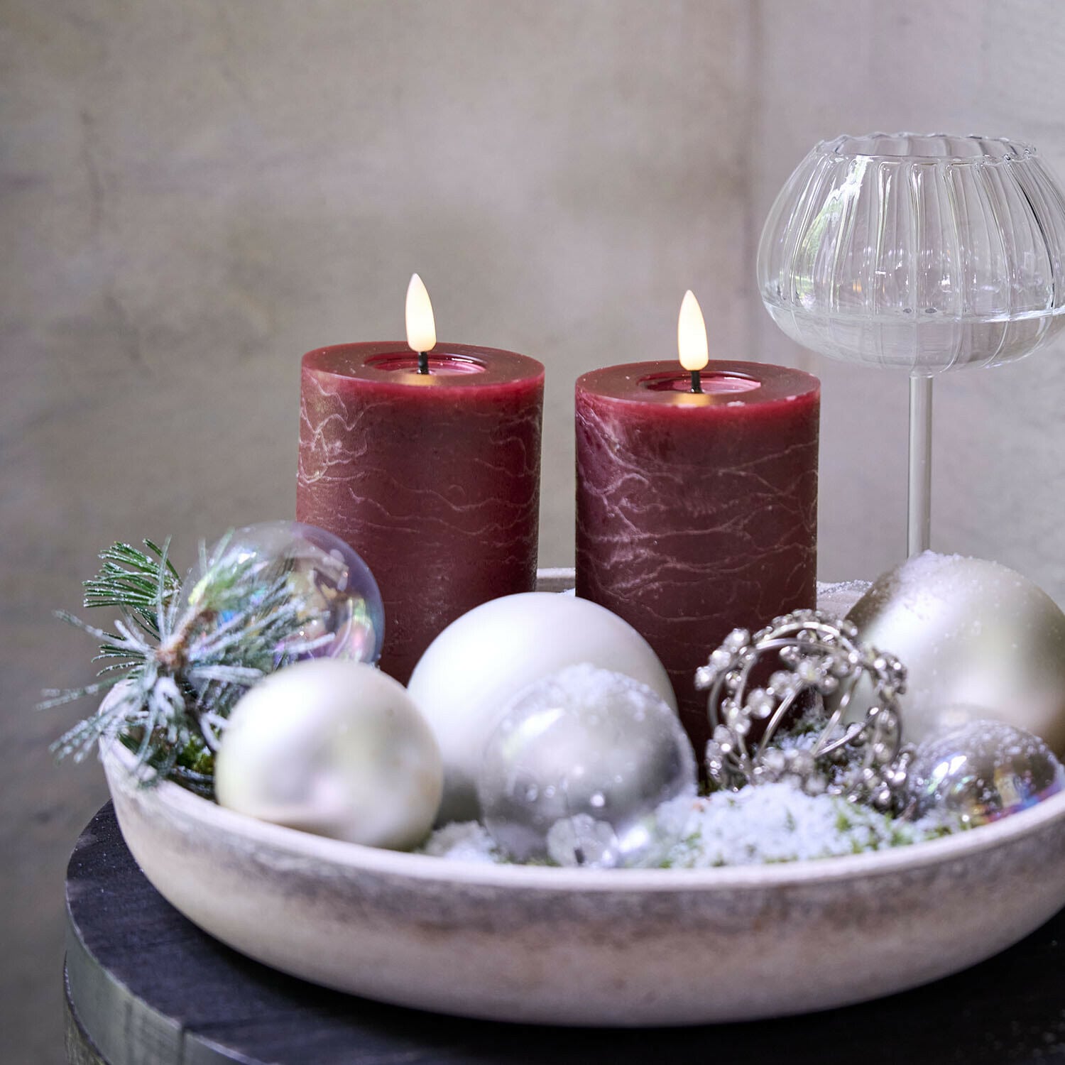 Set di 4 candele a pilastro a LED Rimfalla