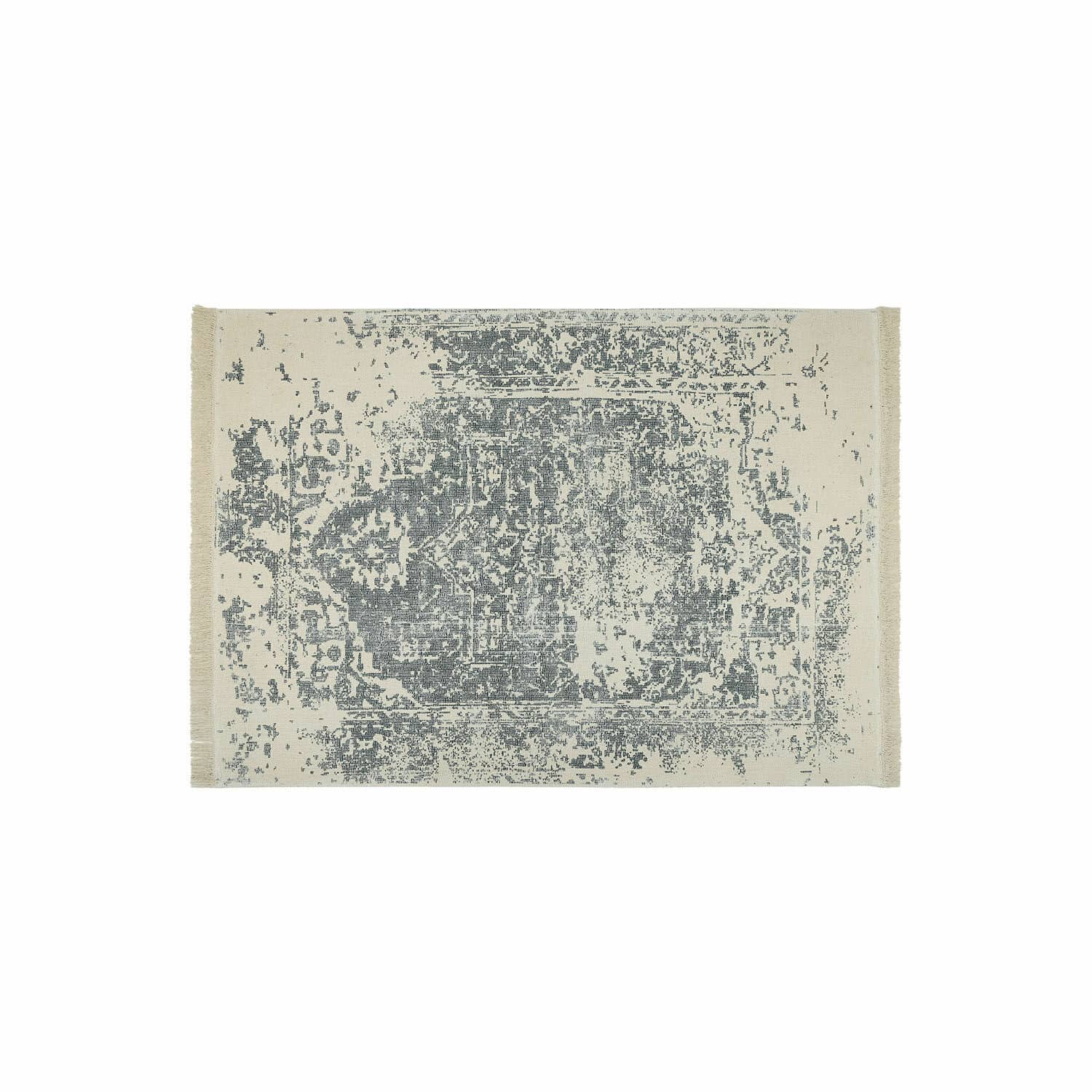 Tappeto Lortet Tappeto in cotone crema e grigio con motivo vintage delicato per soggiorno