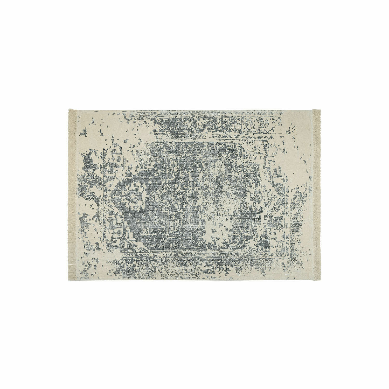 Tappeto Lortet Tappeto in cotone crema e grigio con motivo vintage delicato per soggiorno