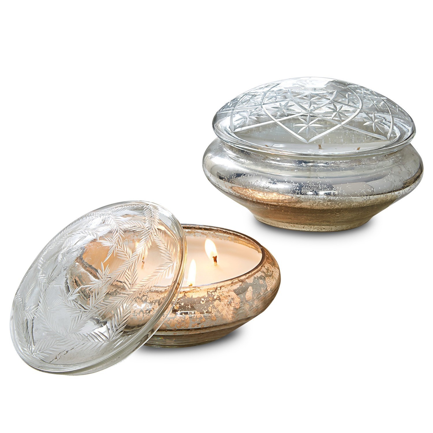 Coppia di portacandele con candele Vérines
