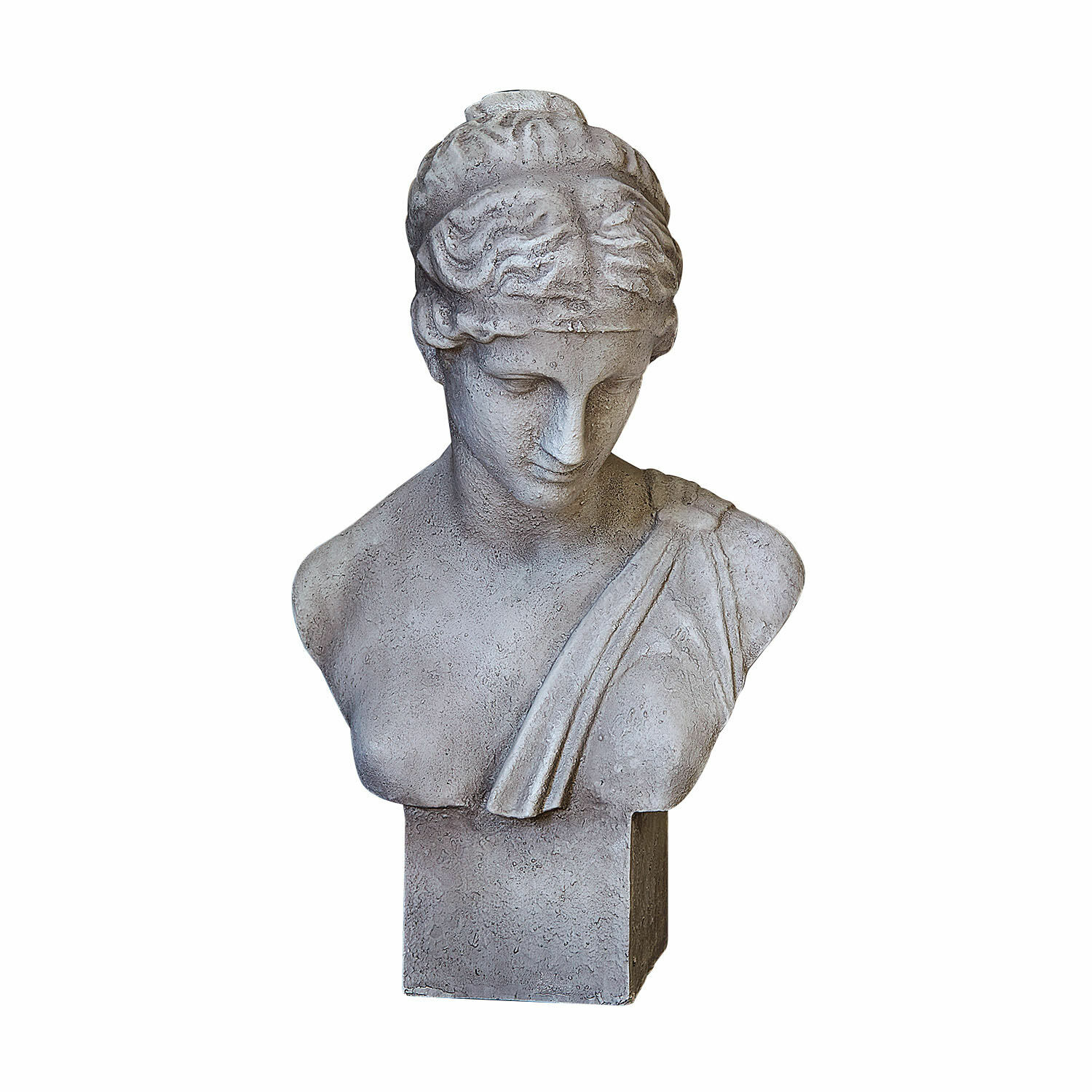 Busto Castolio Busto in pietra grigia in stile classico romano per decorazione d'interni e giardini
