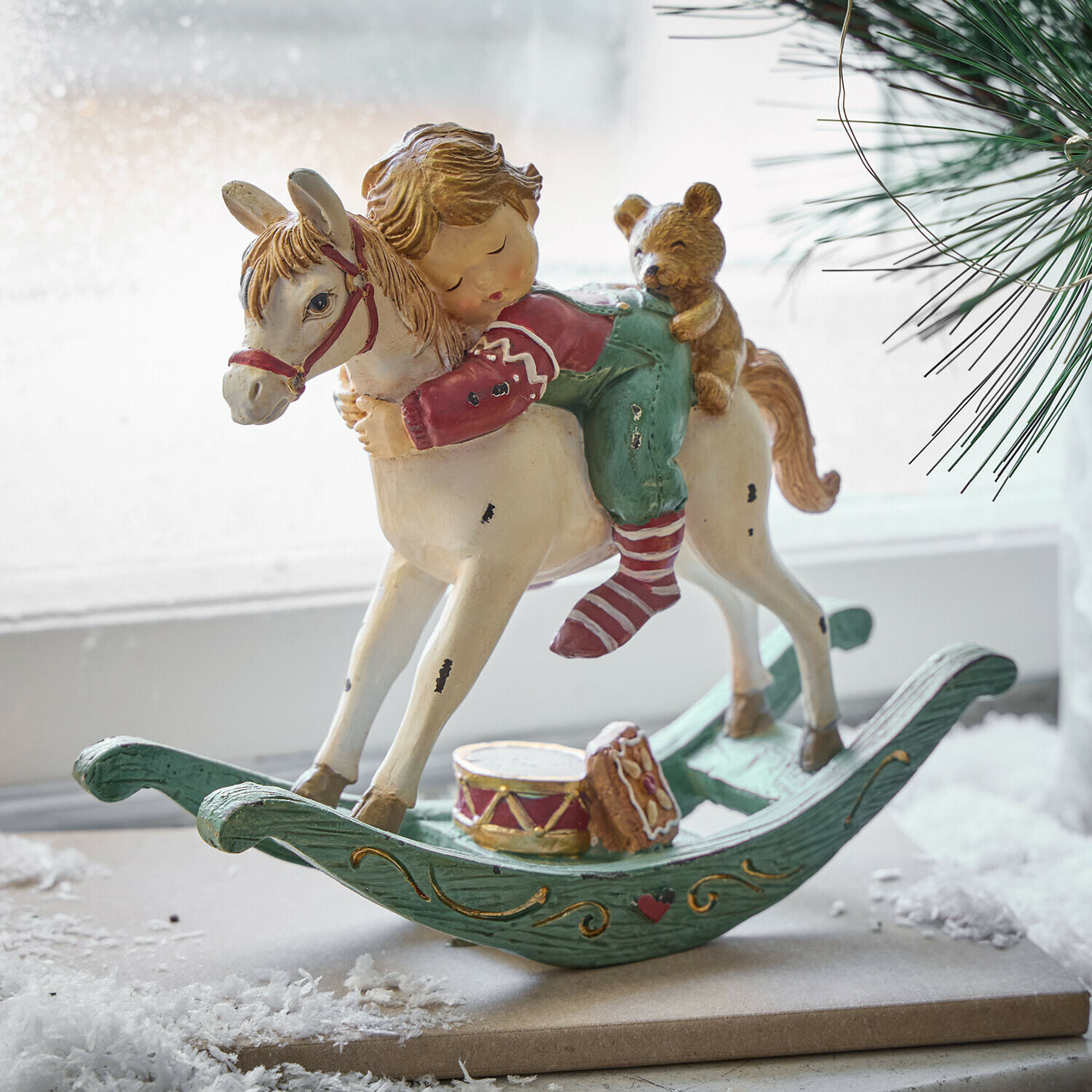 Statuina con cavallino a dondolo Petitnid