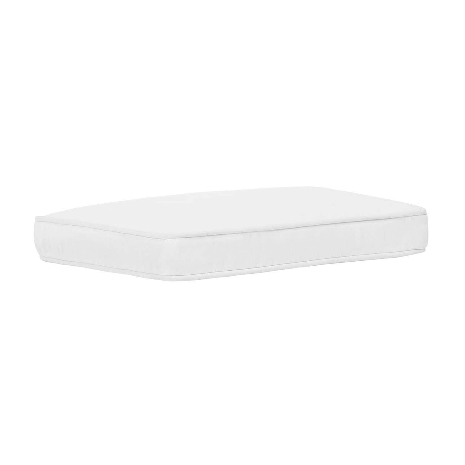 Cuscino per sedia Pelagia Cuscino rettangolare bianco in tessuto per mobili da giardino, comodo e resistente per seduta