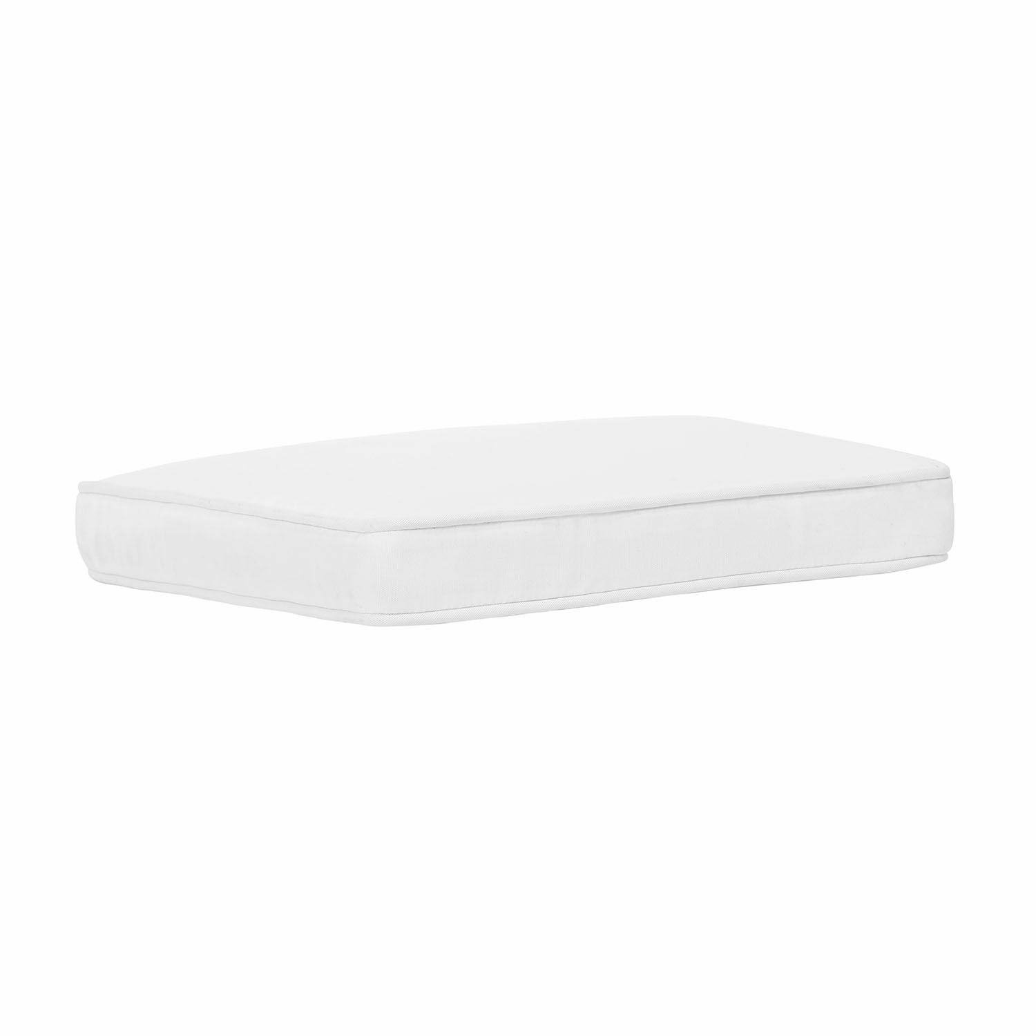 Cuscino per sedia Pelagia Cuscino rettangolare bianco in tessuto per mobili da giardino, comodo e resistente per seduta