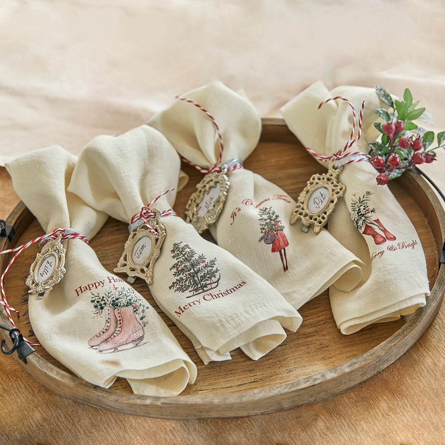 Set di 4 tovaglioli Merry & Bright