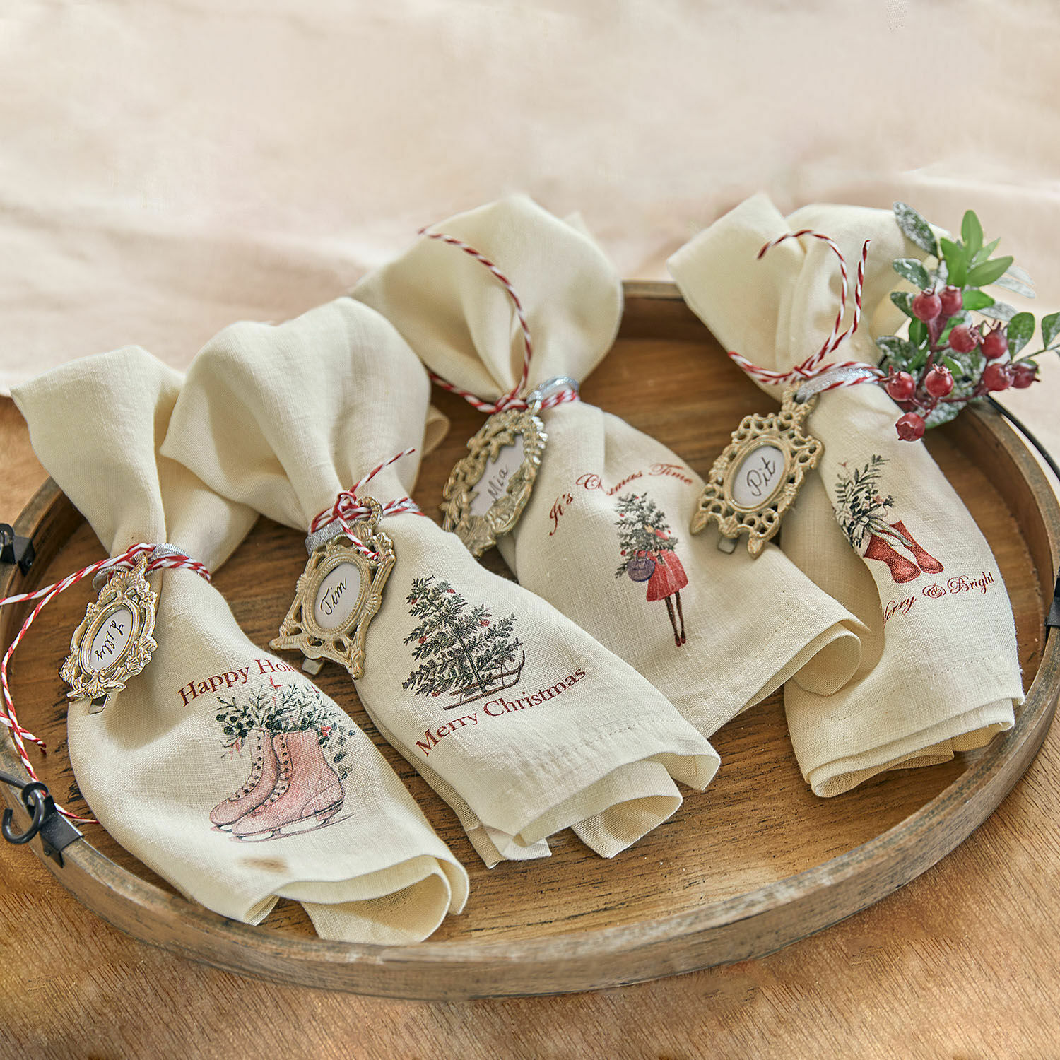Set di 4 tovaglioli Merry & Bright