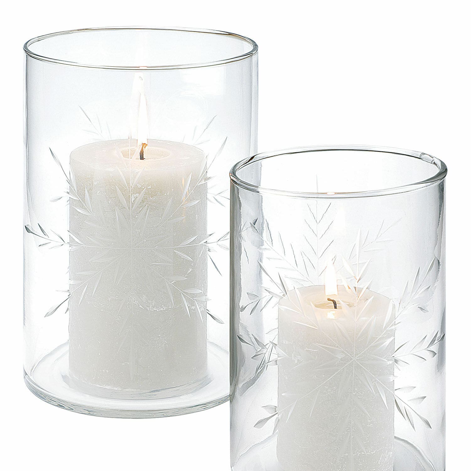 Coppia di portacandele Snowflakes