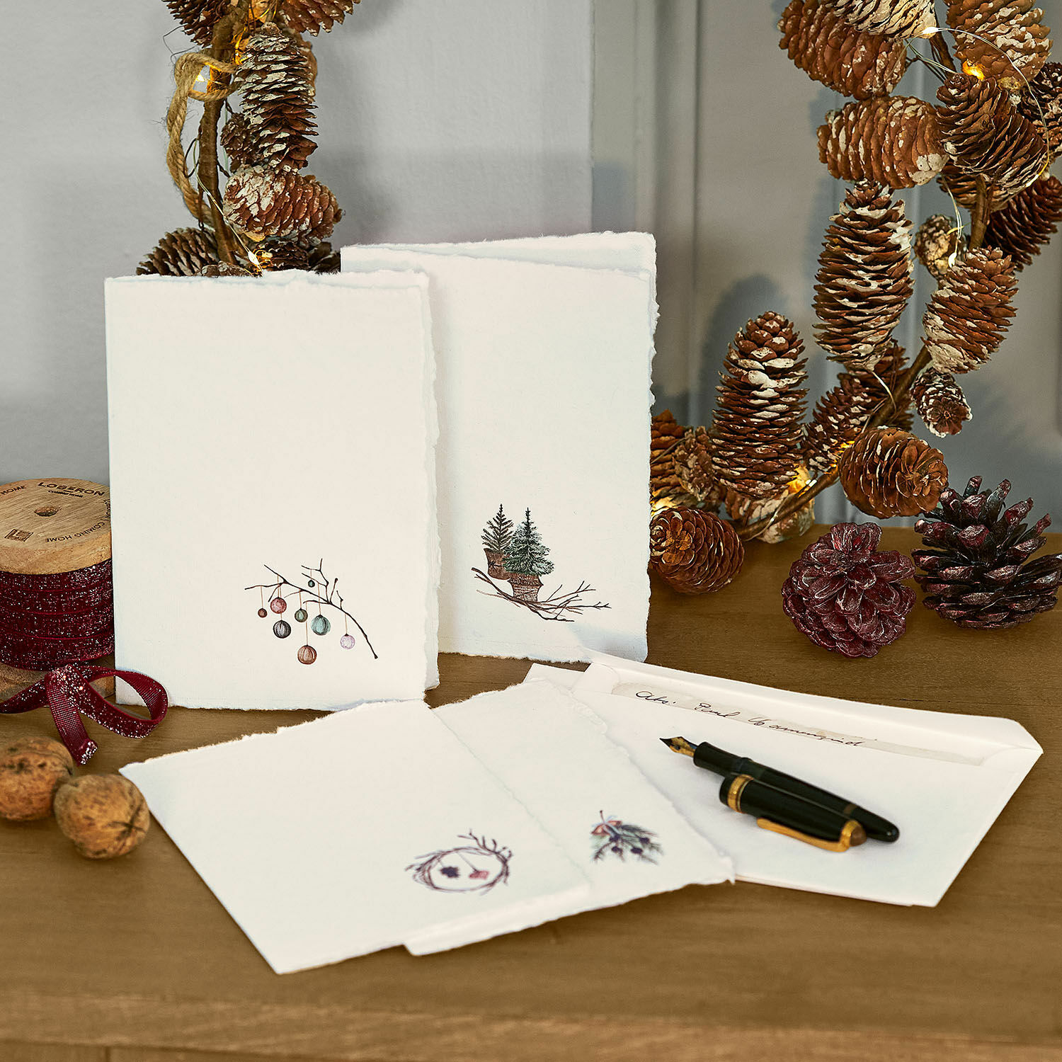 Set di 4 biglietti di auguri Velorine