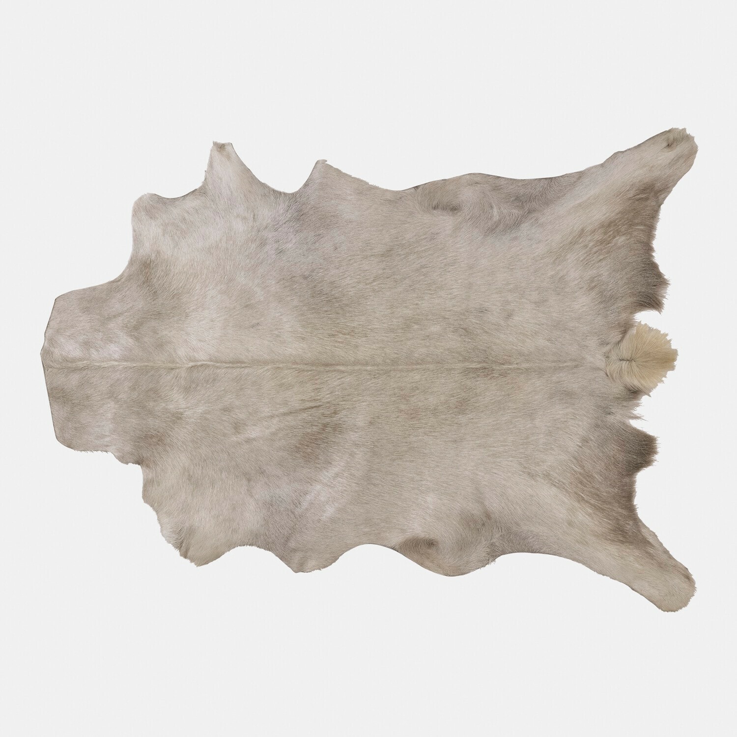 Tappeto in pelle di capra Piedro Pelle naturale in tonalità beige chiaro e grigio, tappeto decorativo per interni accoglienti