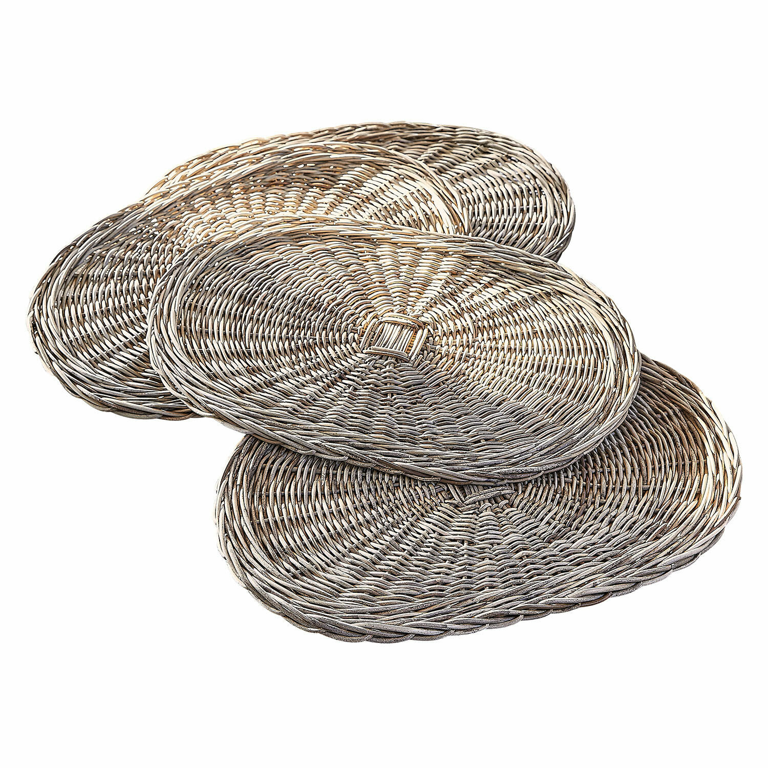 Set di 4 tovagliette Villoray Set di quattro tovagliette ovali in vimini naturale per decorazione tavola