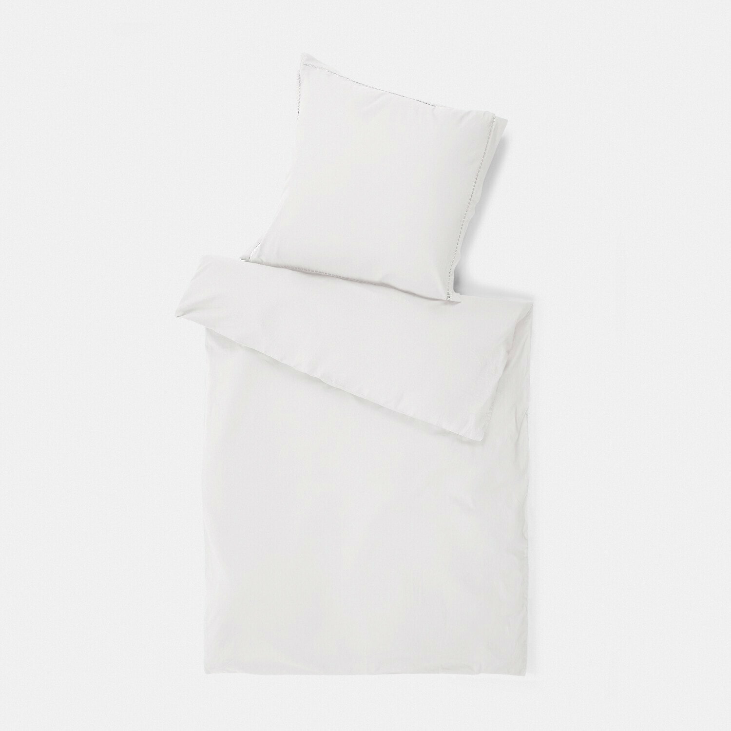 Biancheria da letto Belvero Biancheria da letto bianca in cotone morbido con federa e copripiumino, design minimalista
