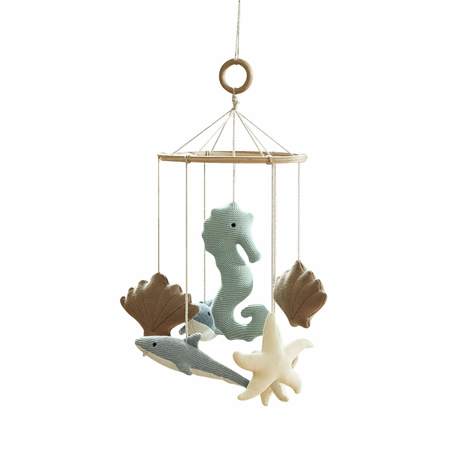 Scacciapensieri Twinkledream Giostrina in legno con peluche marini pastello per decorare la cameretta dei bambini