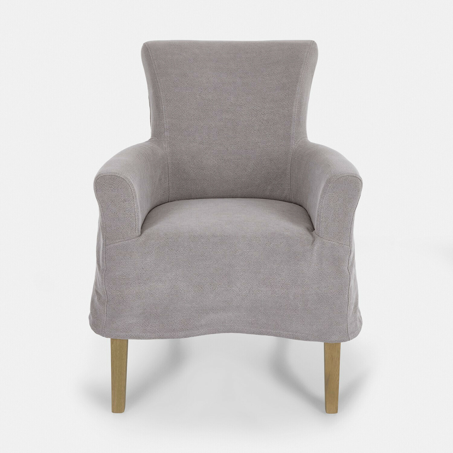 grigio Poltrona Amherst grigia in tessuto con gambe in legno, comoda sedia da salotto