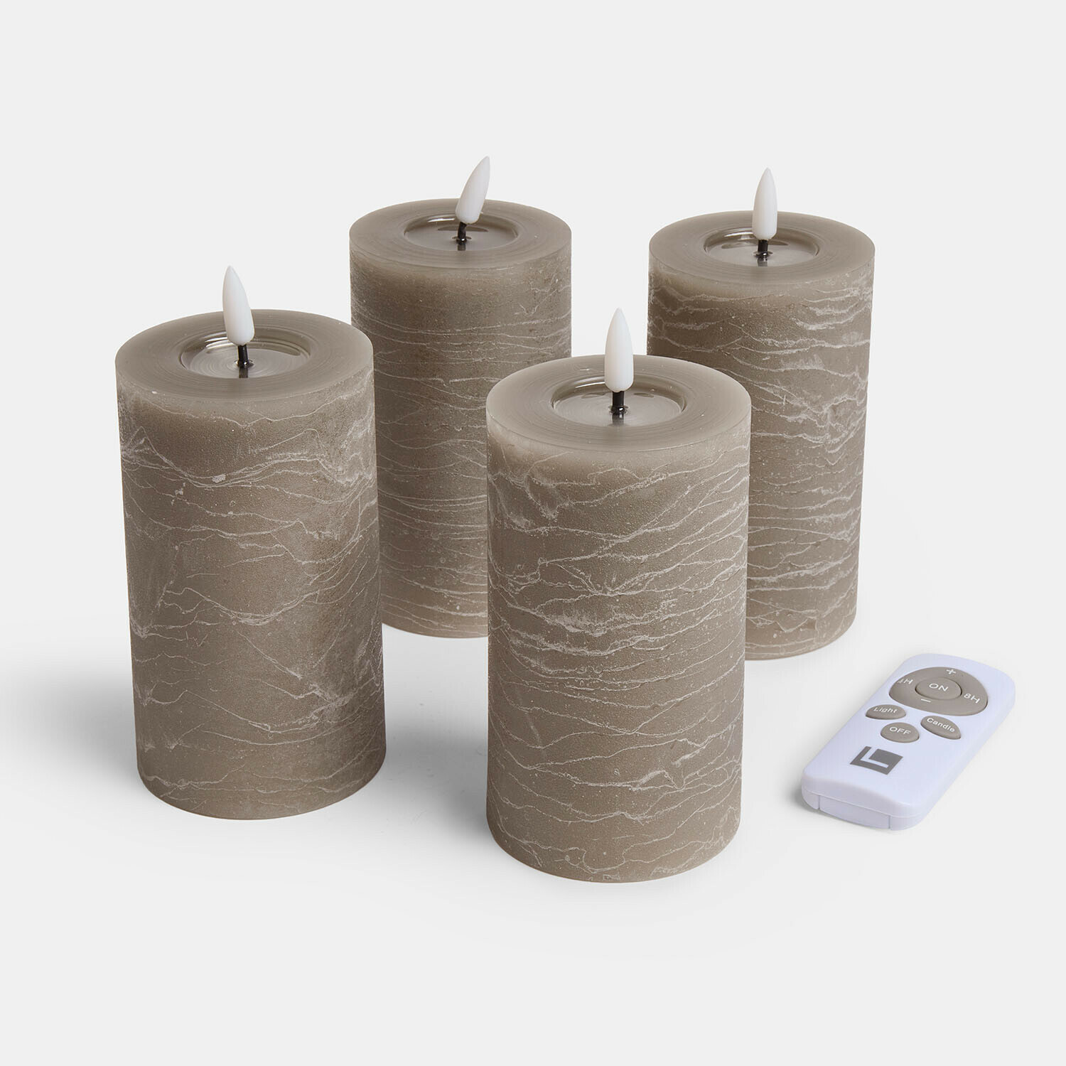 Set di 4 candele a pilastro a LED Rimfalla