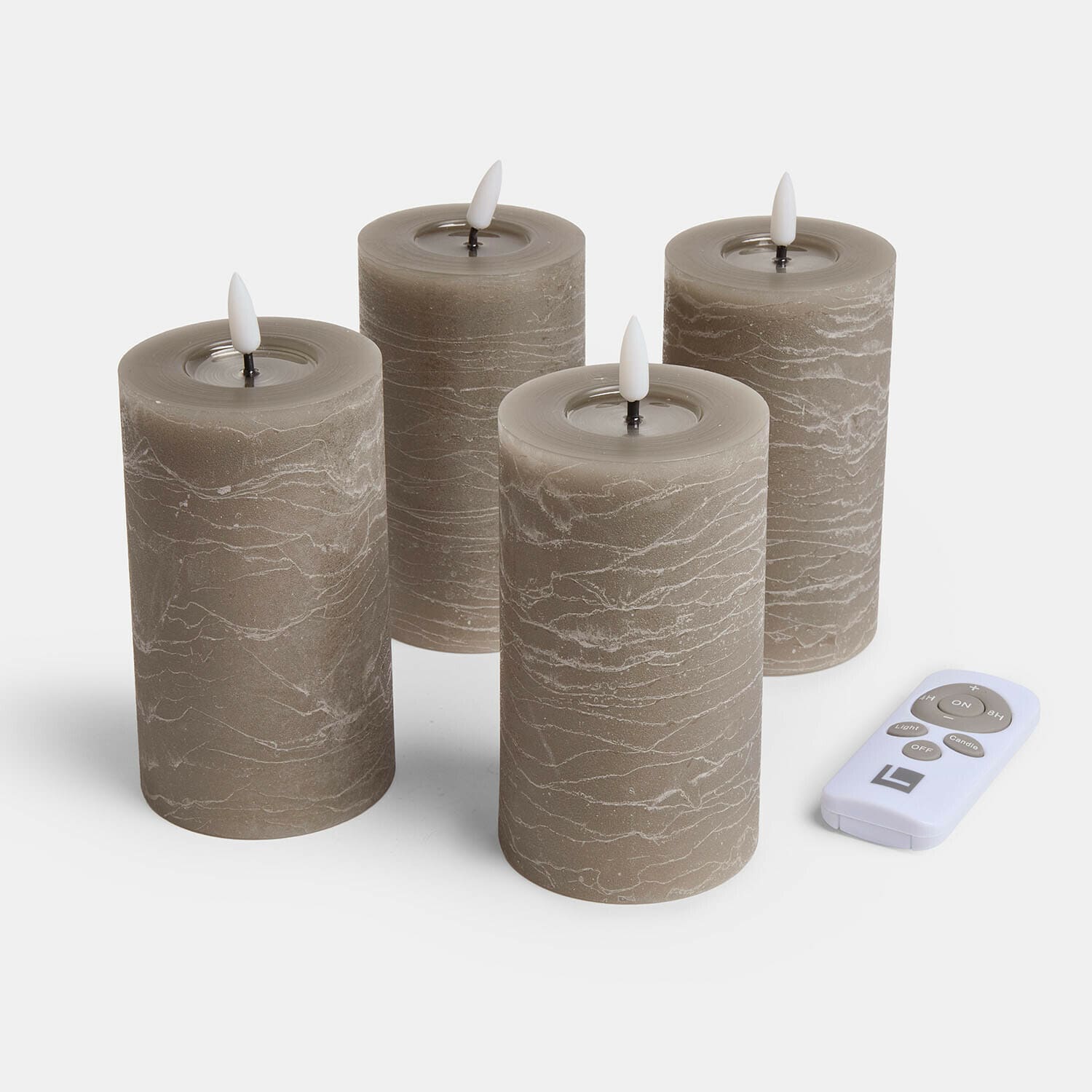 Set di 4 candele cilindriche a LED Rimfalla